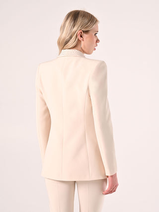 Beige Jacket with Rhinestones