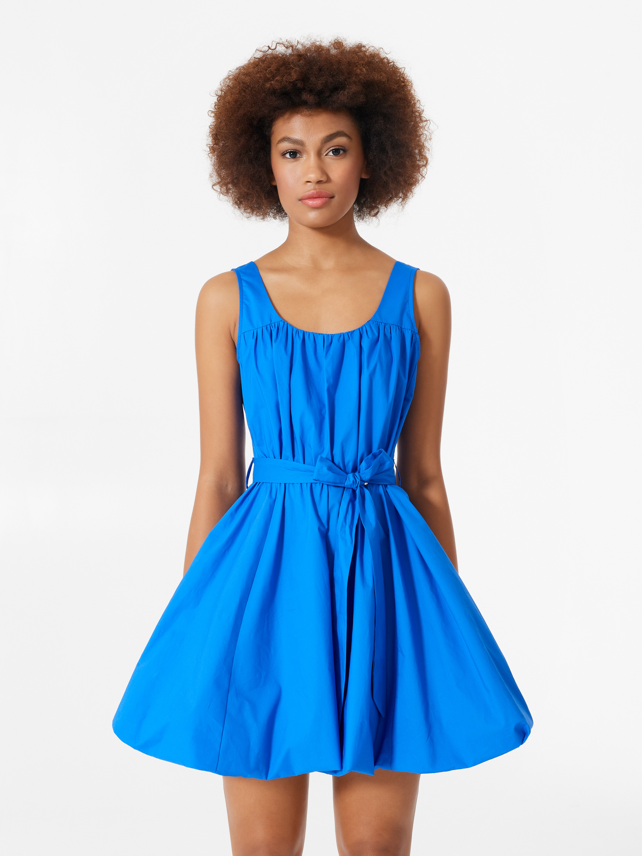 Balloon Dress in Blue Cotton | Blue China | Women | Rinascimento