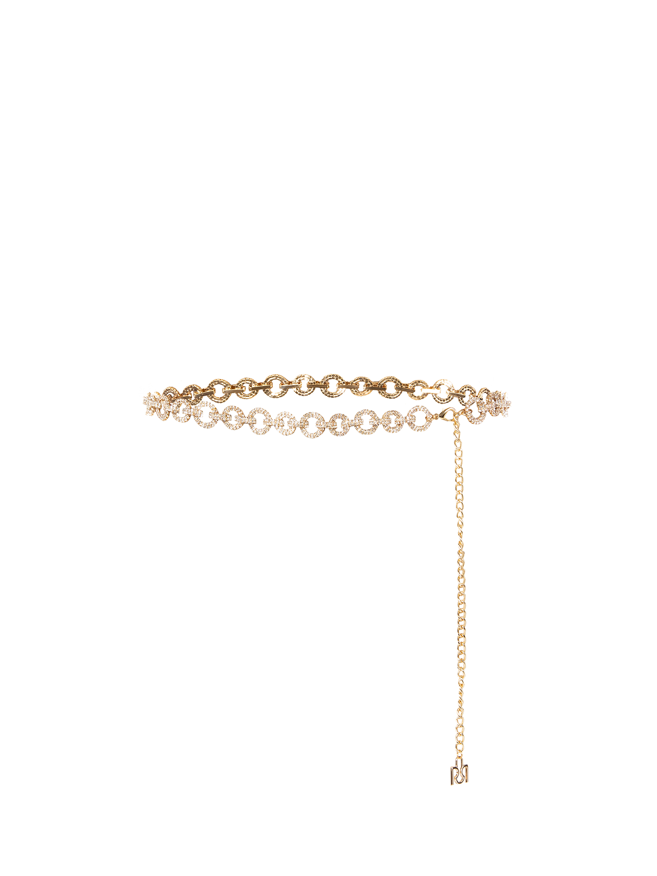 Pasek z pierścieniami złoto i kryształki | Rinascimento