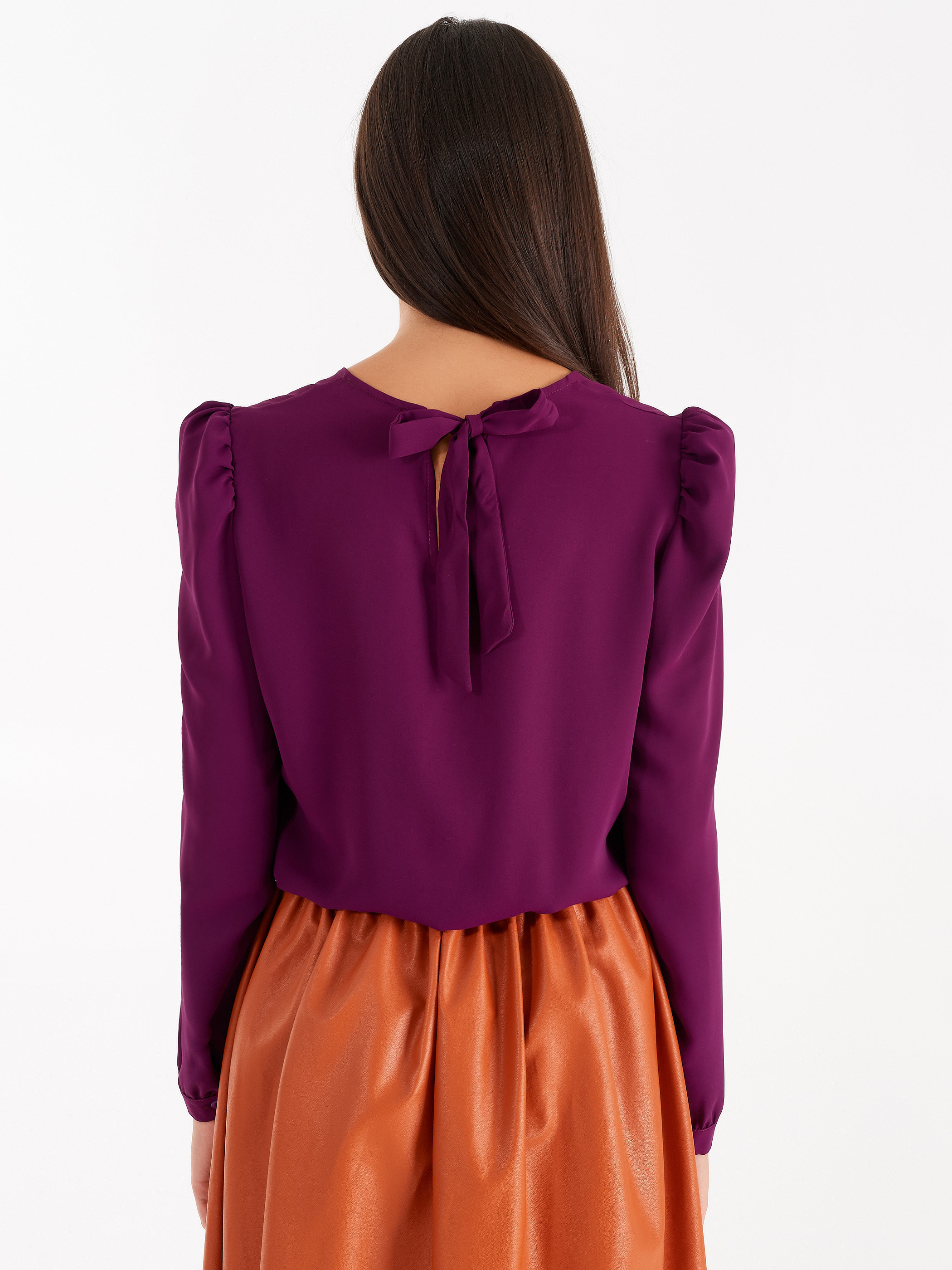 Blouse With Bow Purple Violet Women Rinascimento