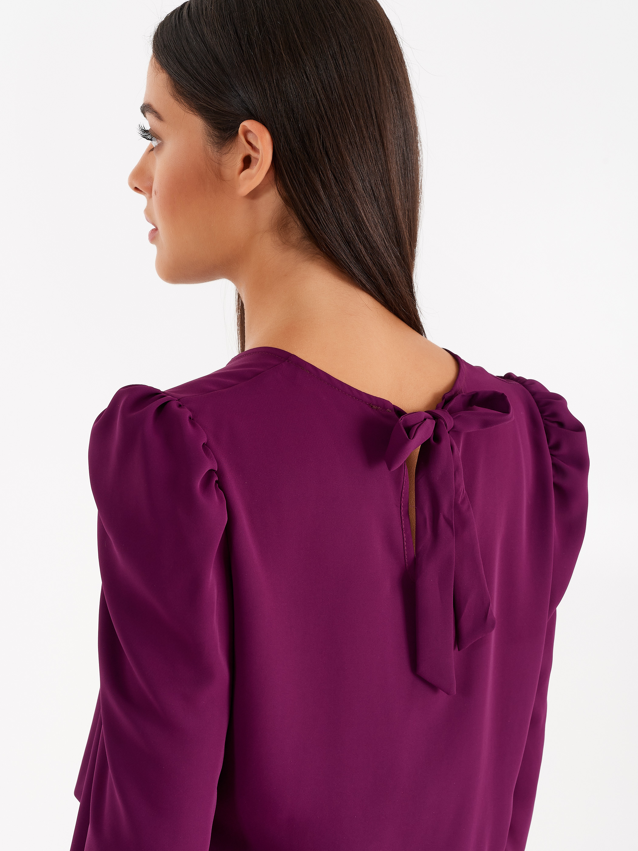 Blouse With Bow Purple Violet Women Rinascimento