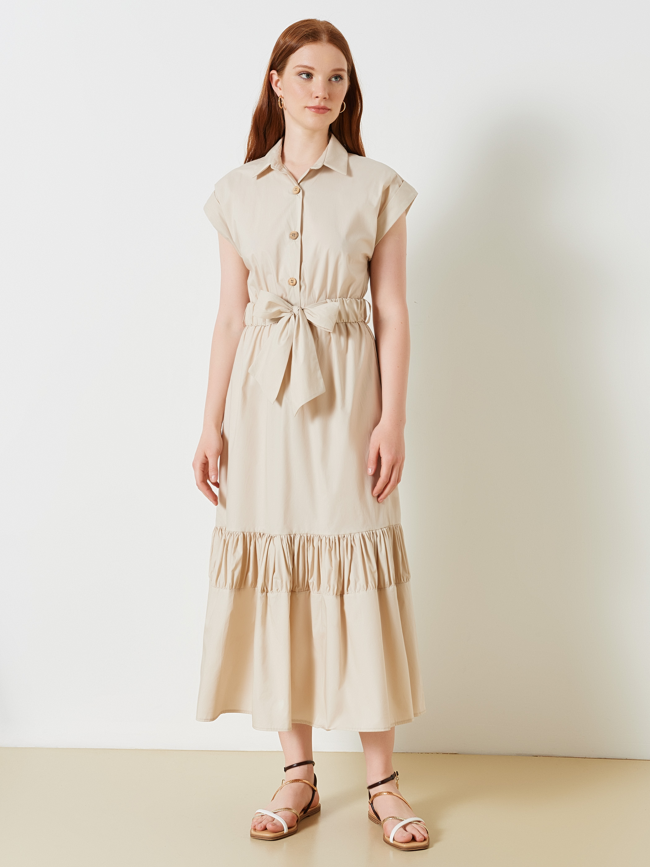 Robe chemise outlet volant