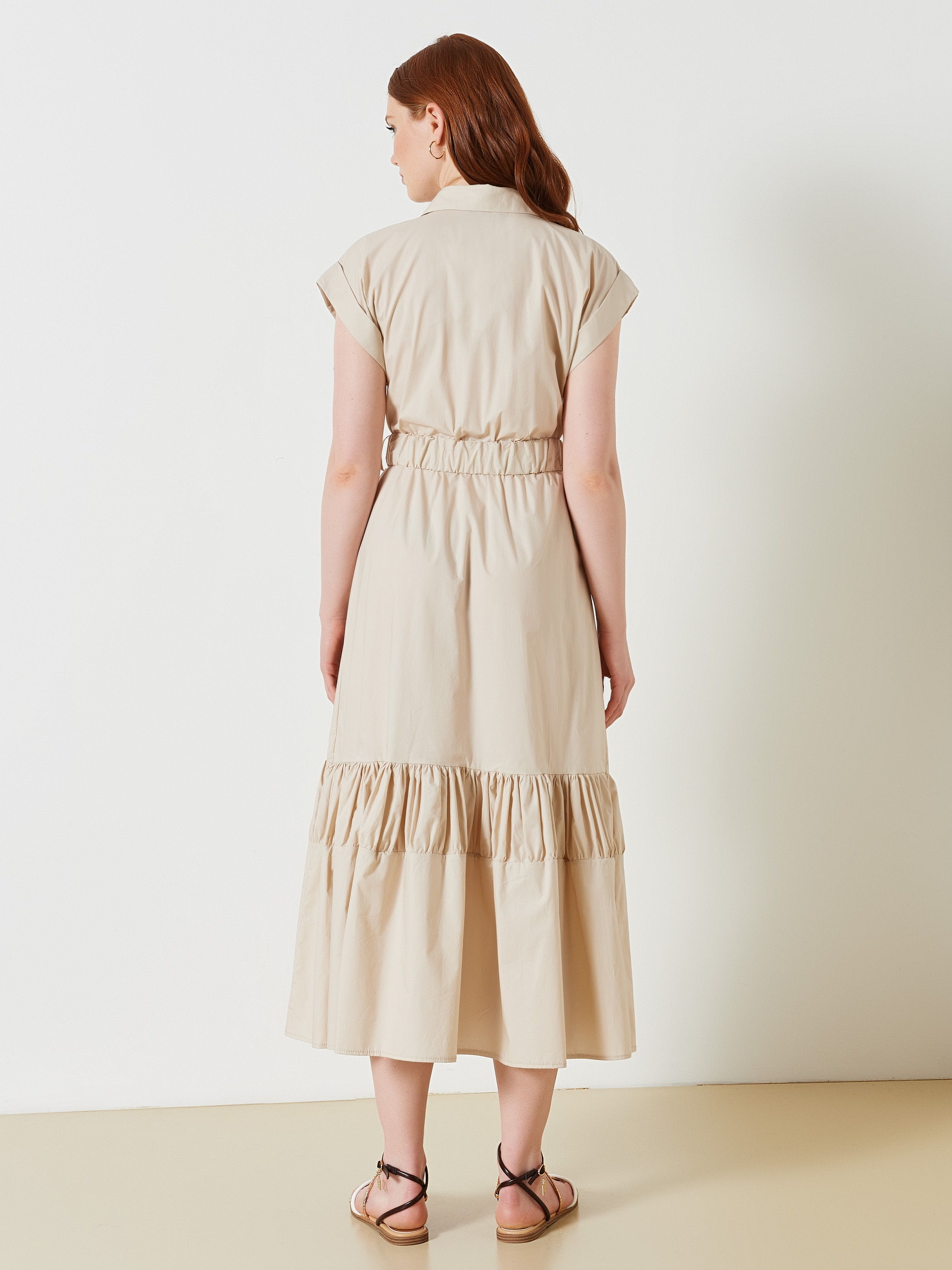 Robe chemise a volant sales