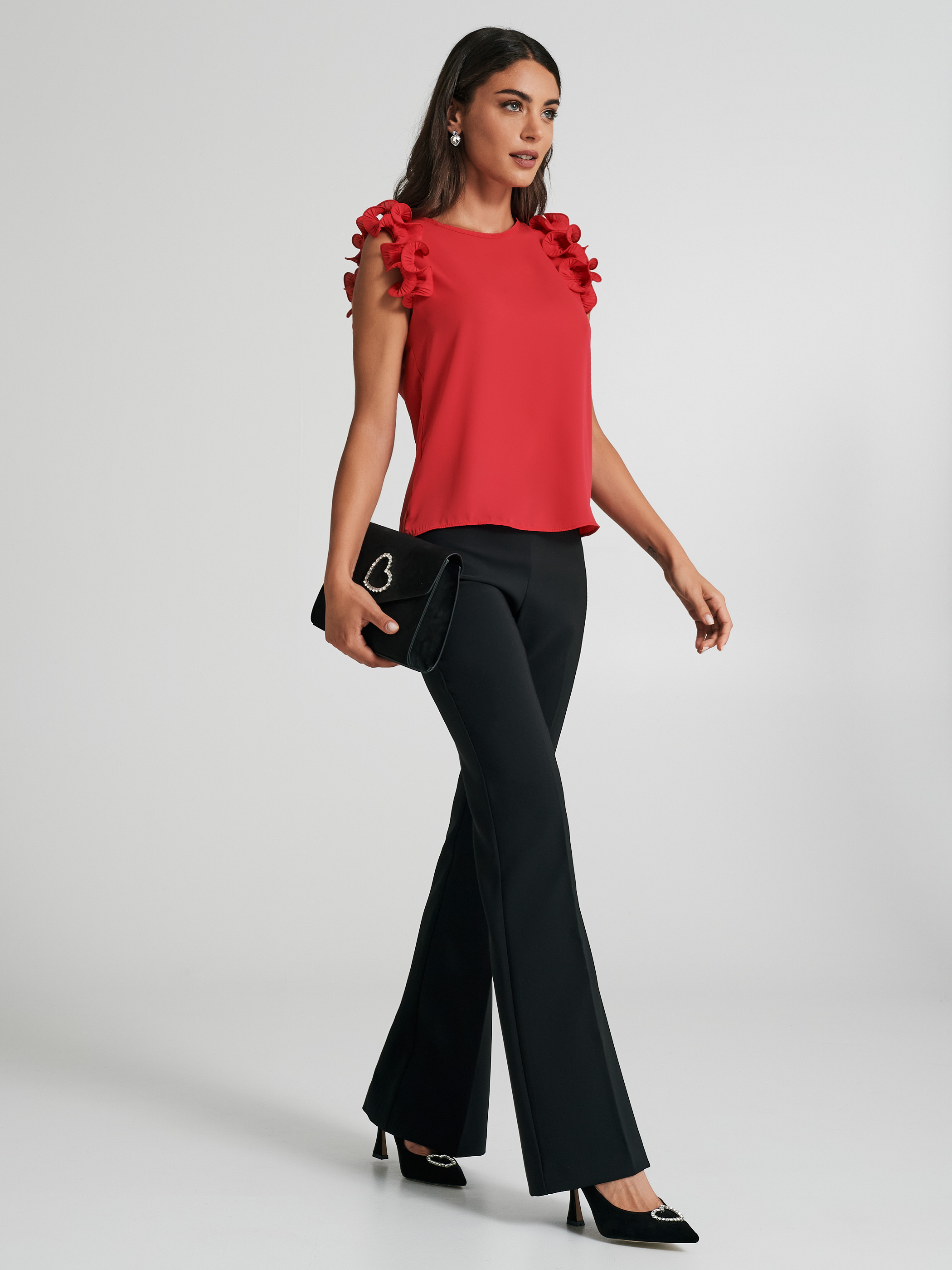 Pleated ruffle top 2025
