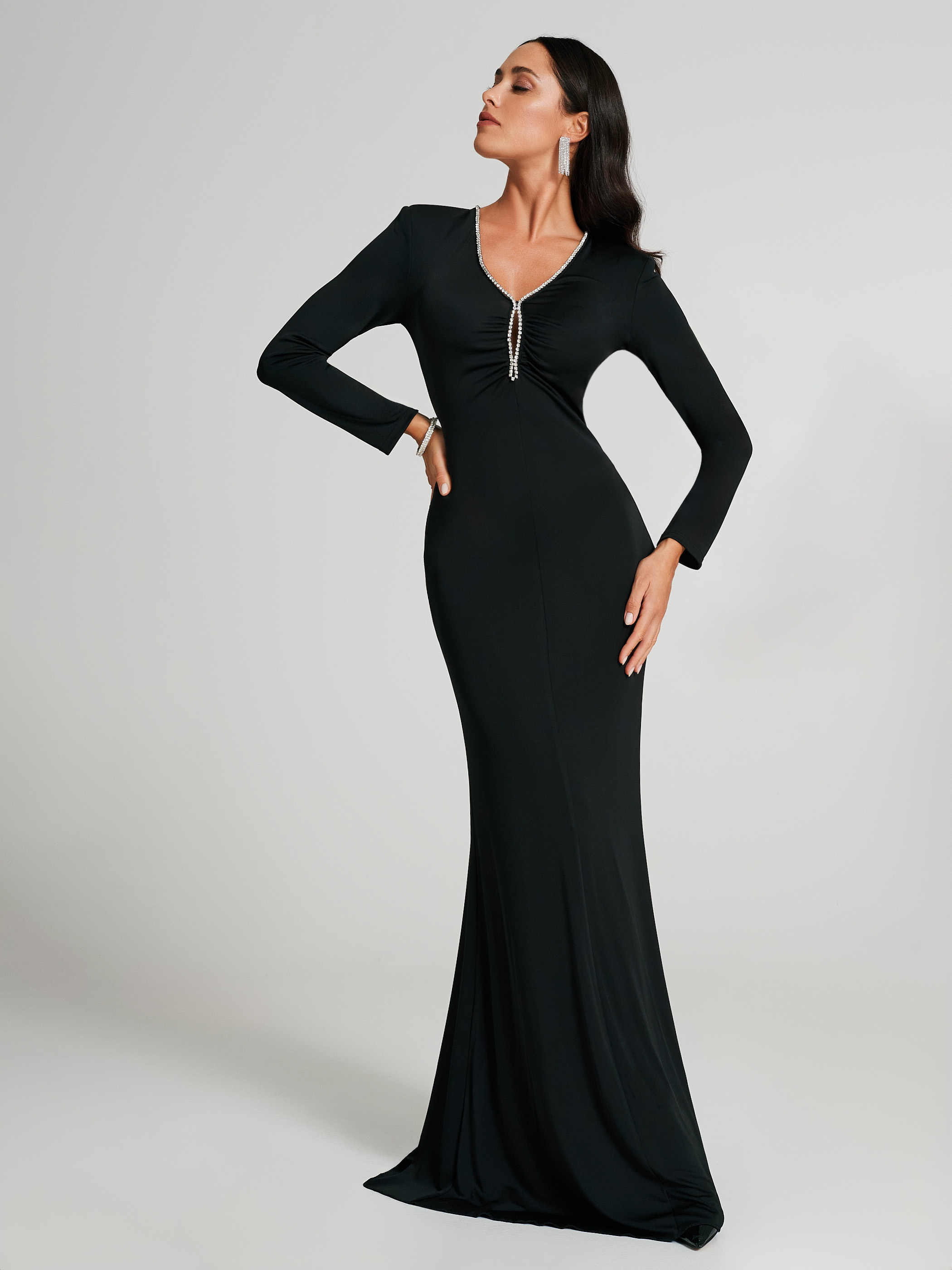 Vestito nero e argento lungo new arrivals