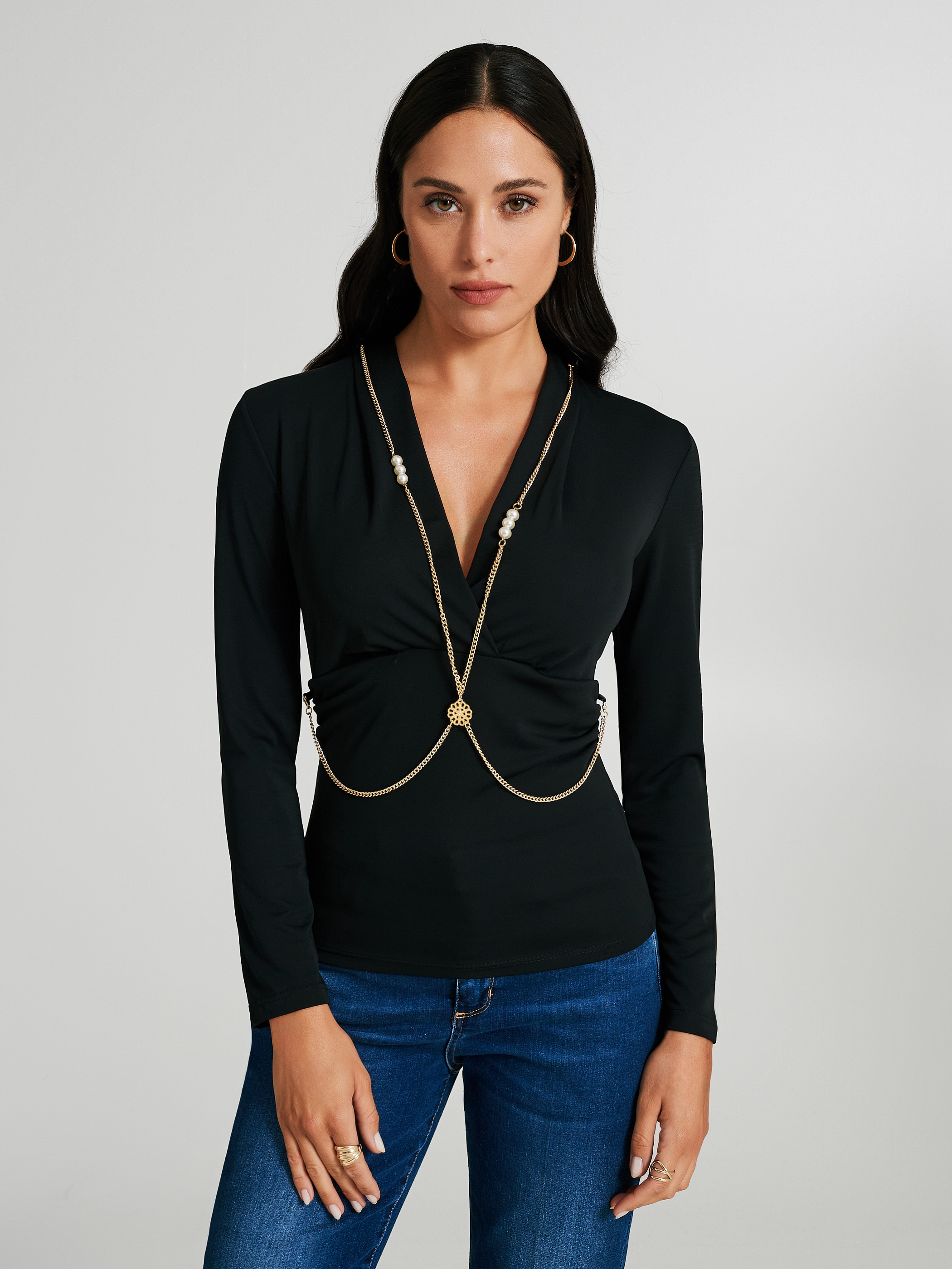 Maglia con incrocio davanti outlet