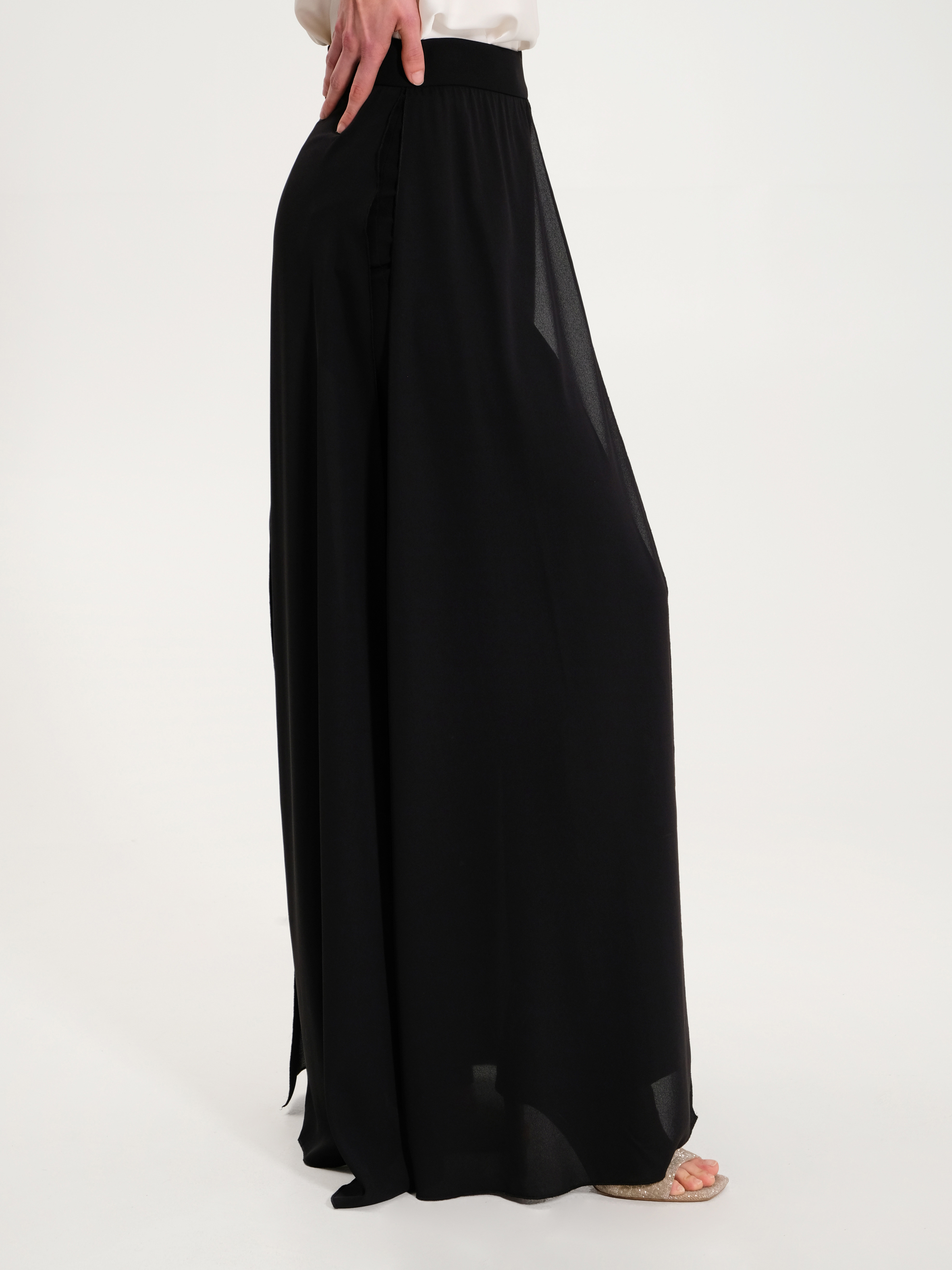 Pantalon crepe noir clearance