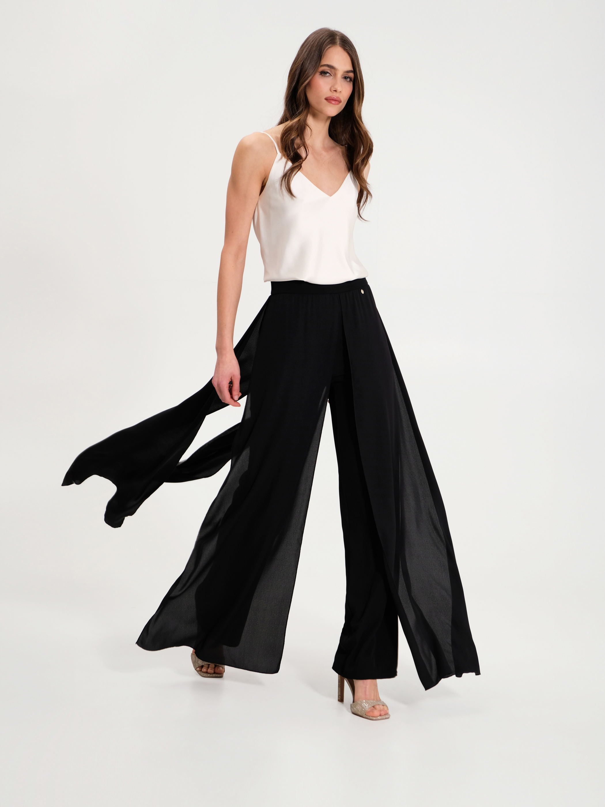 Pantalon fendu noir outlet