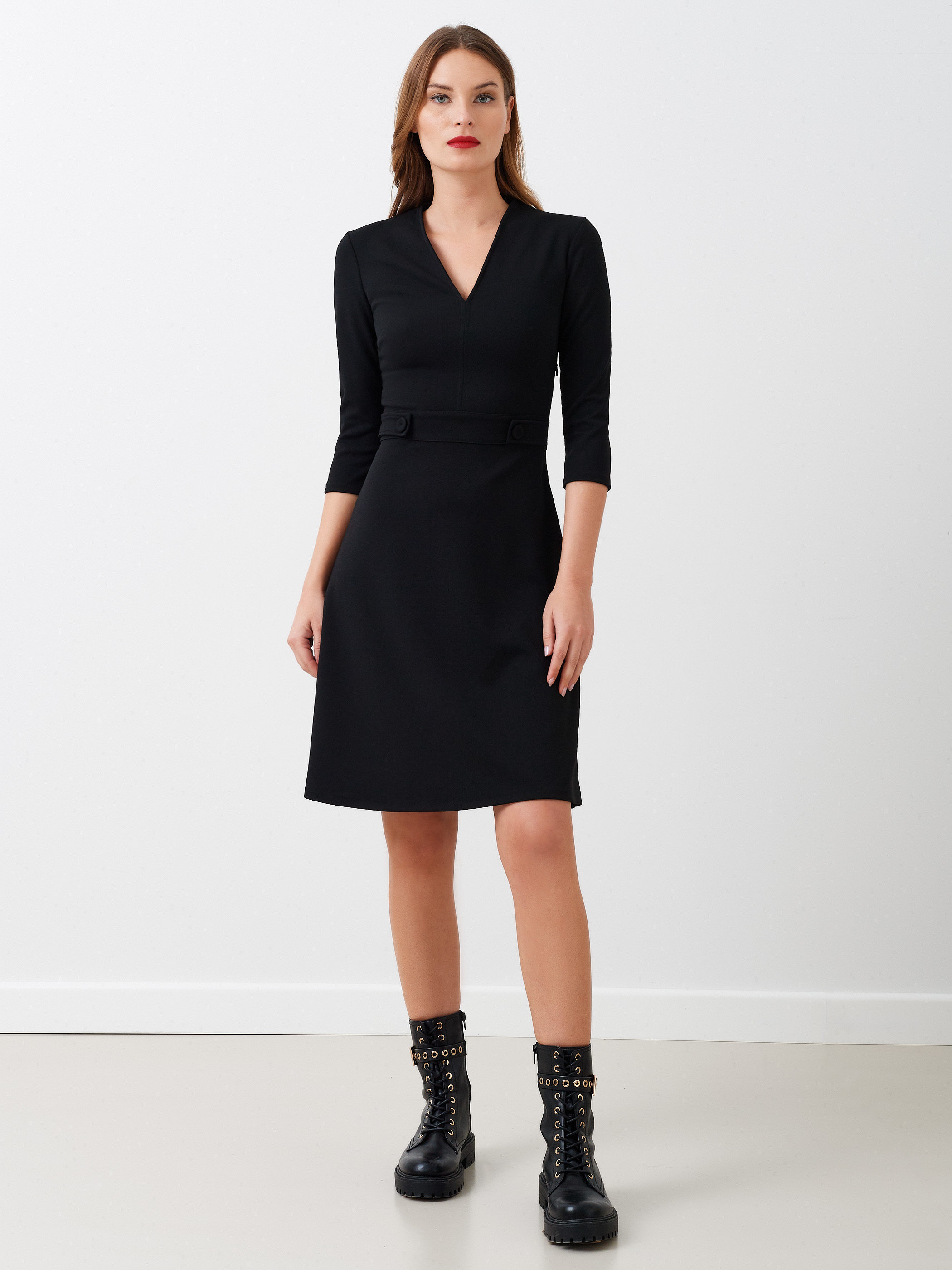 Vestido con falda de vuelo | Negro | Mujer | Rinascimento Vestido con falda de vuelo | Negro | Mujer | Rinascimento