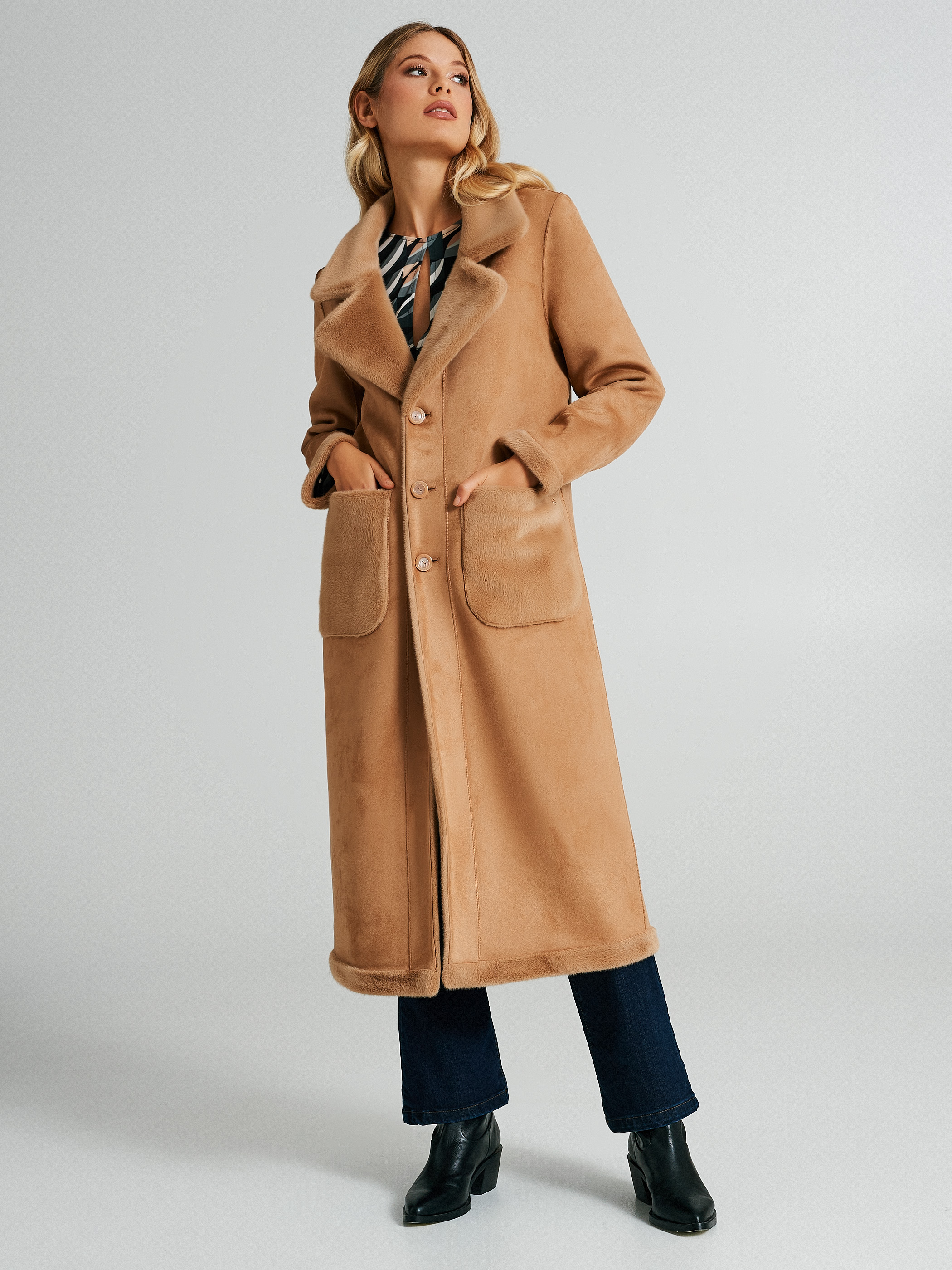 Manteau fourrure sales reversible