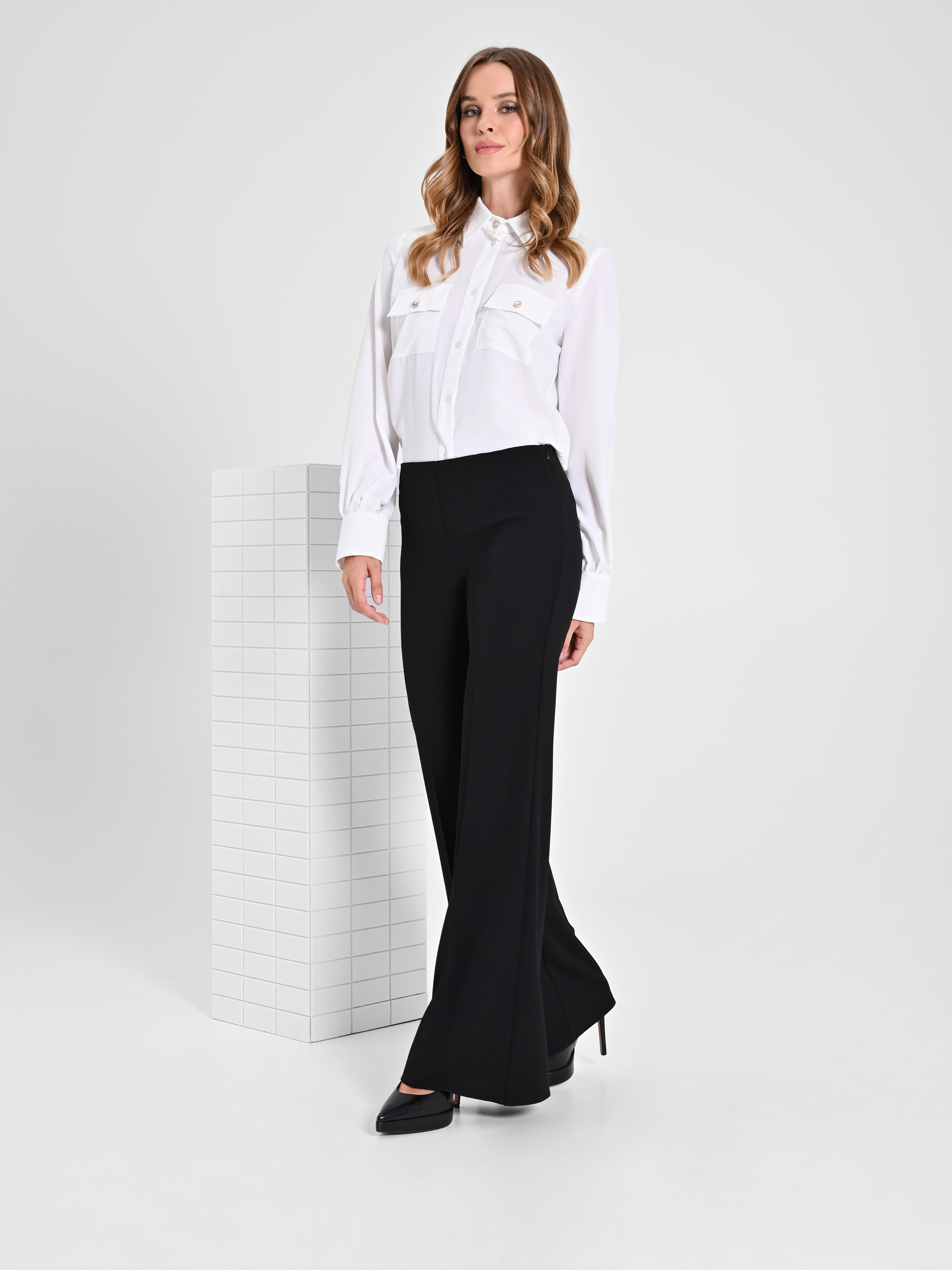Pantaloni palazzo in scuba crepe