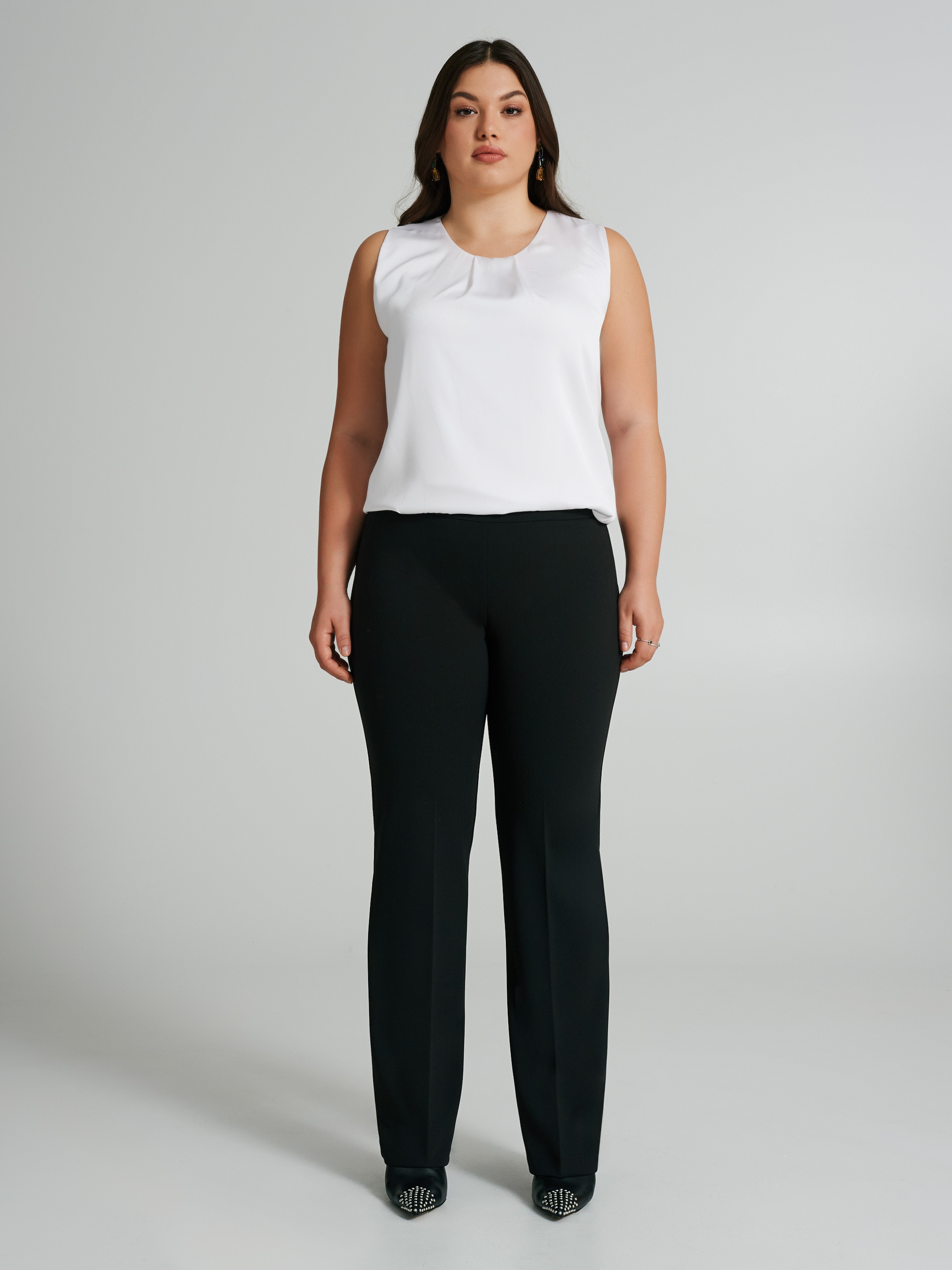 Pantaloni Curvy palazzo in scuba cr pe