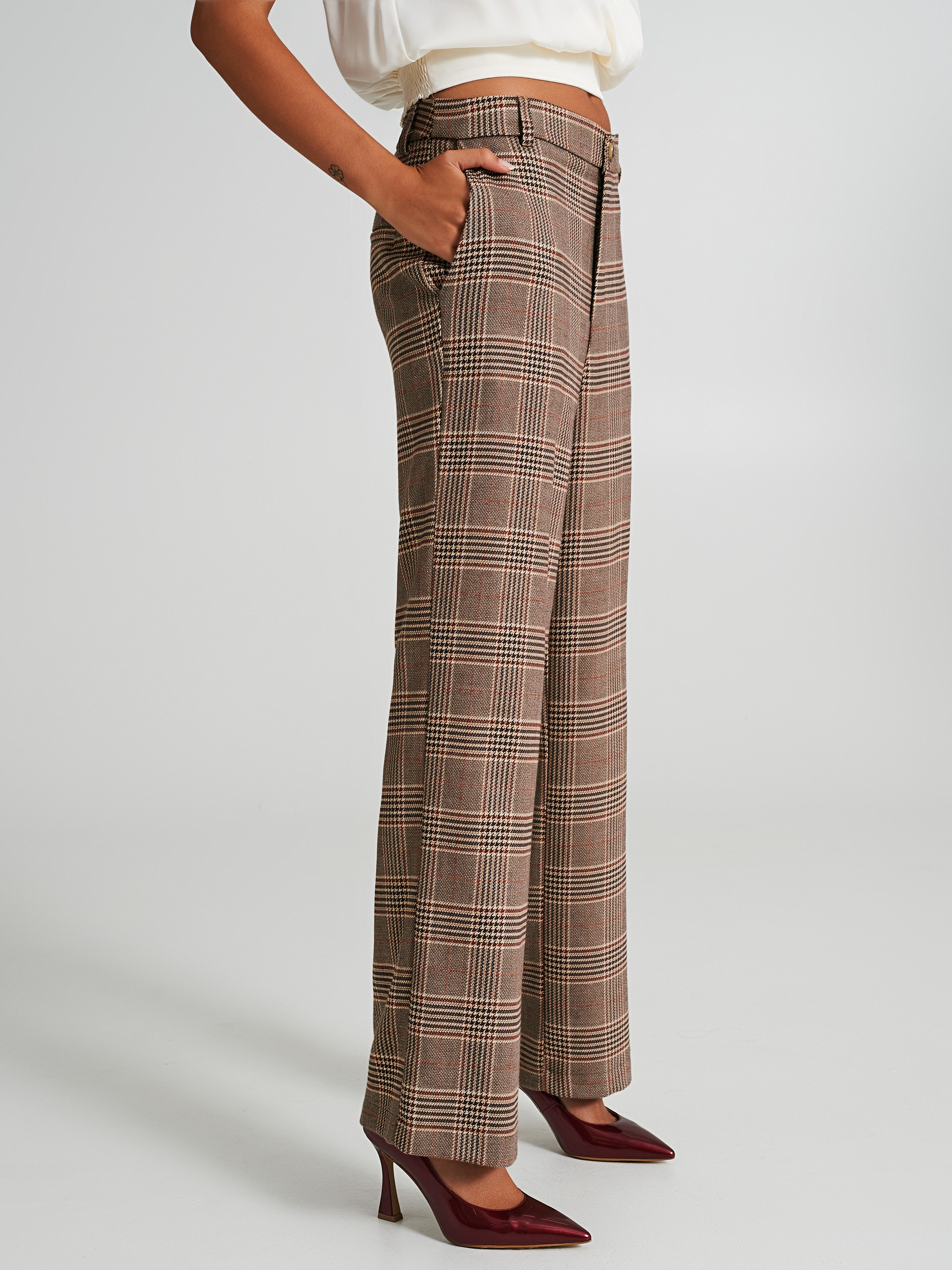 Womens skinny tartan trousers hot sale