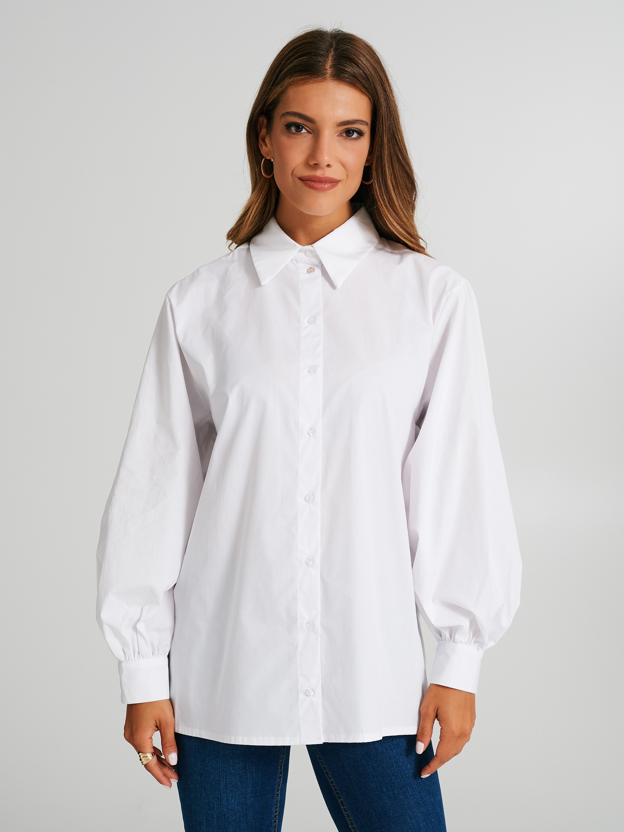 Camicia con maniche a palloncino