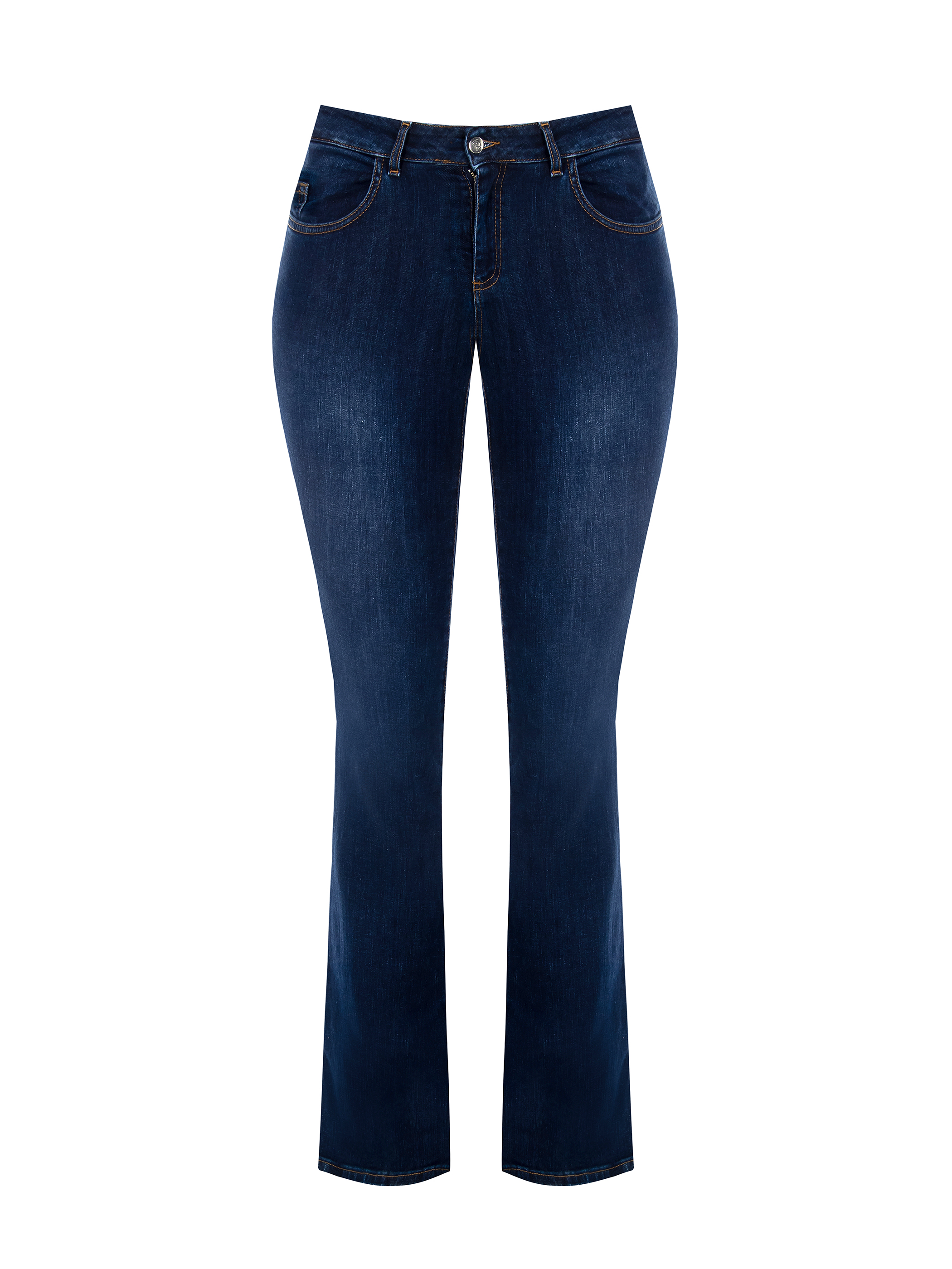 Jeans Curvy a zampa con tasca strass