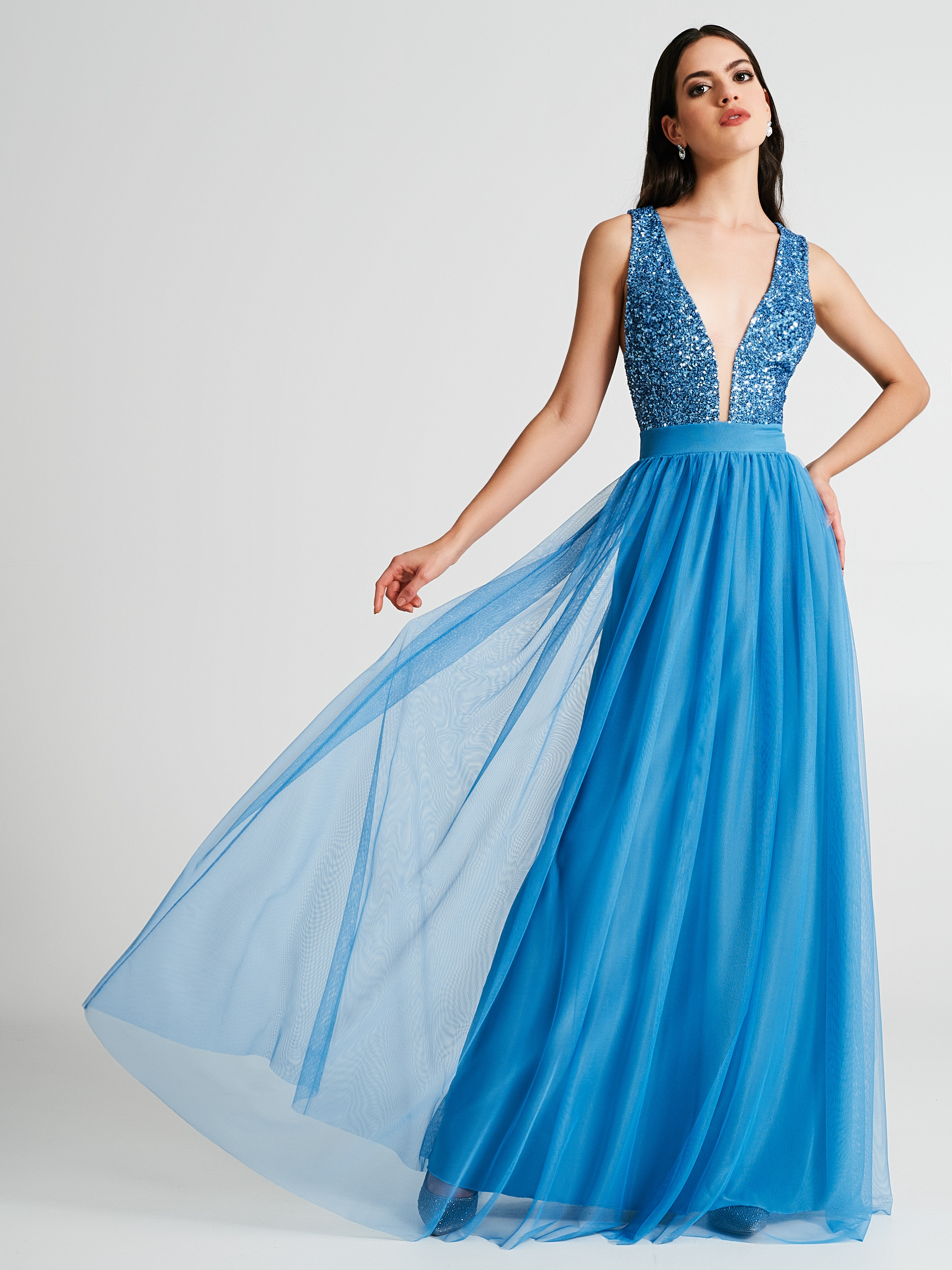 Vestito clearance blu brillantinato