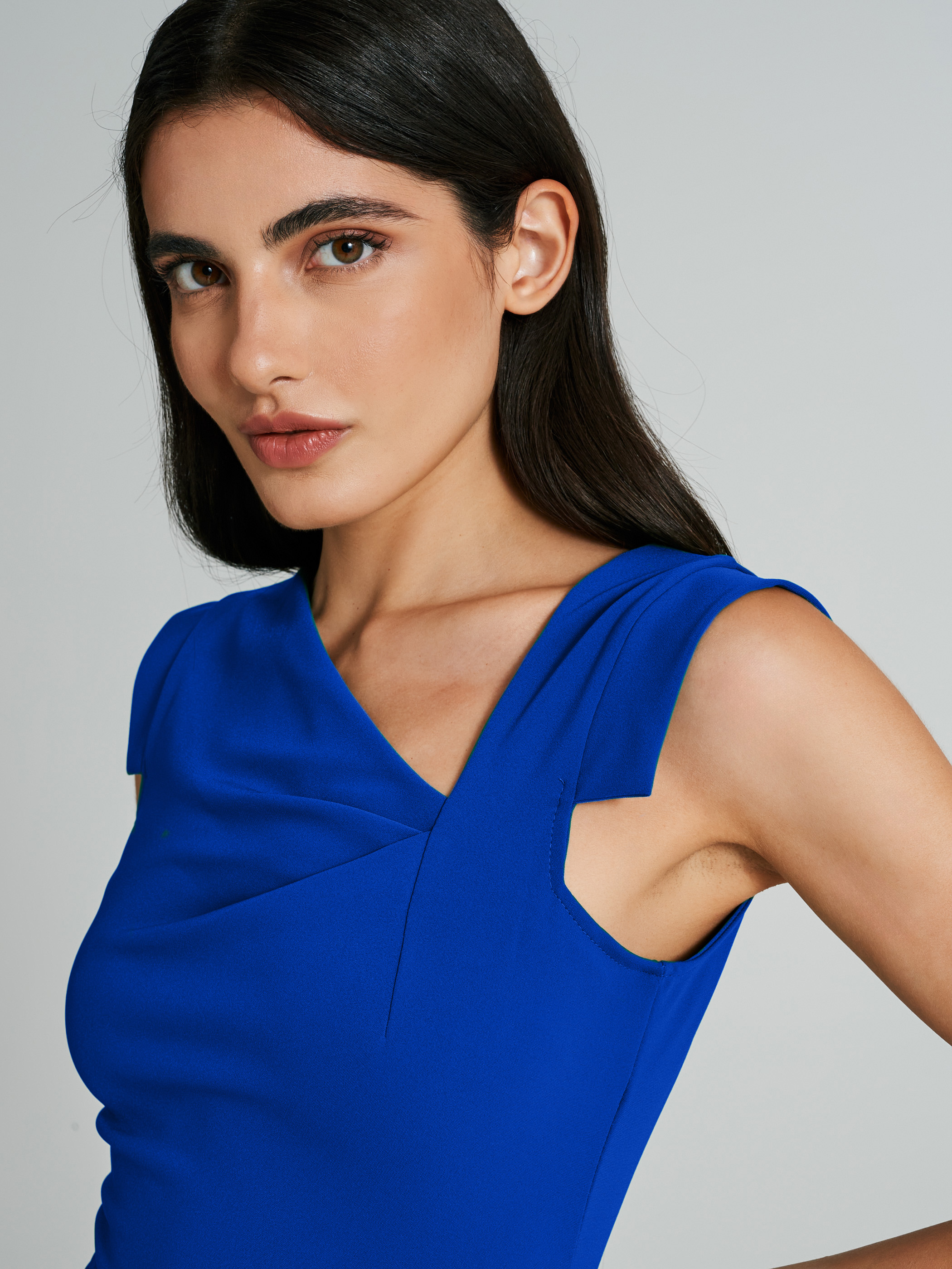 Asymmetrical neckline online sheath dress