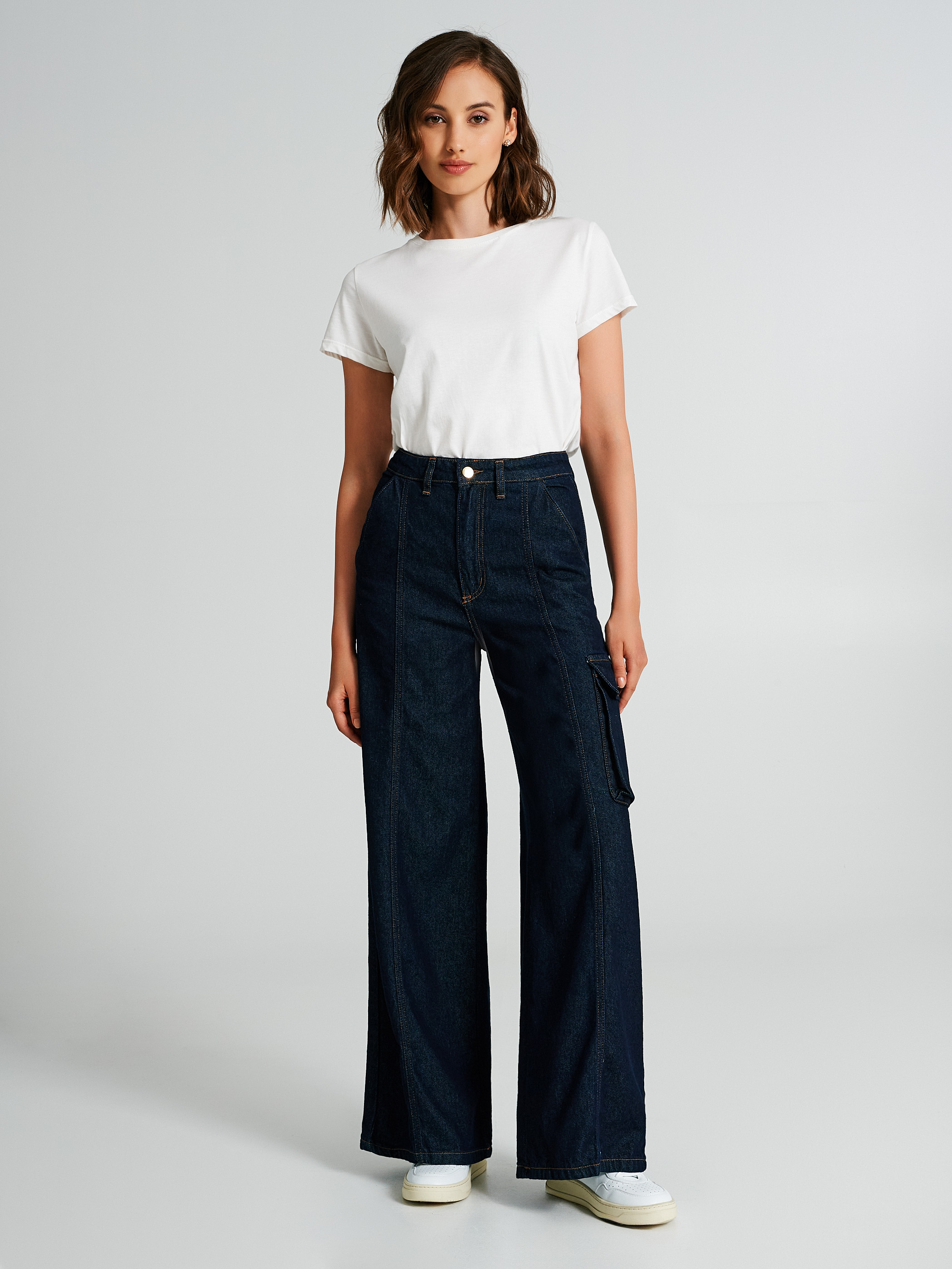 Denim discount cargo trousers