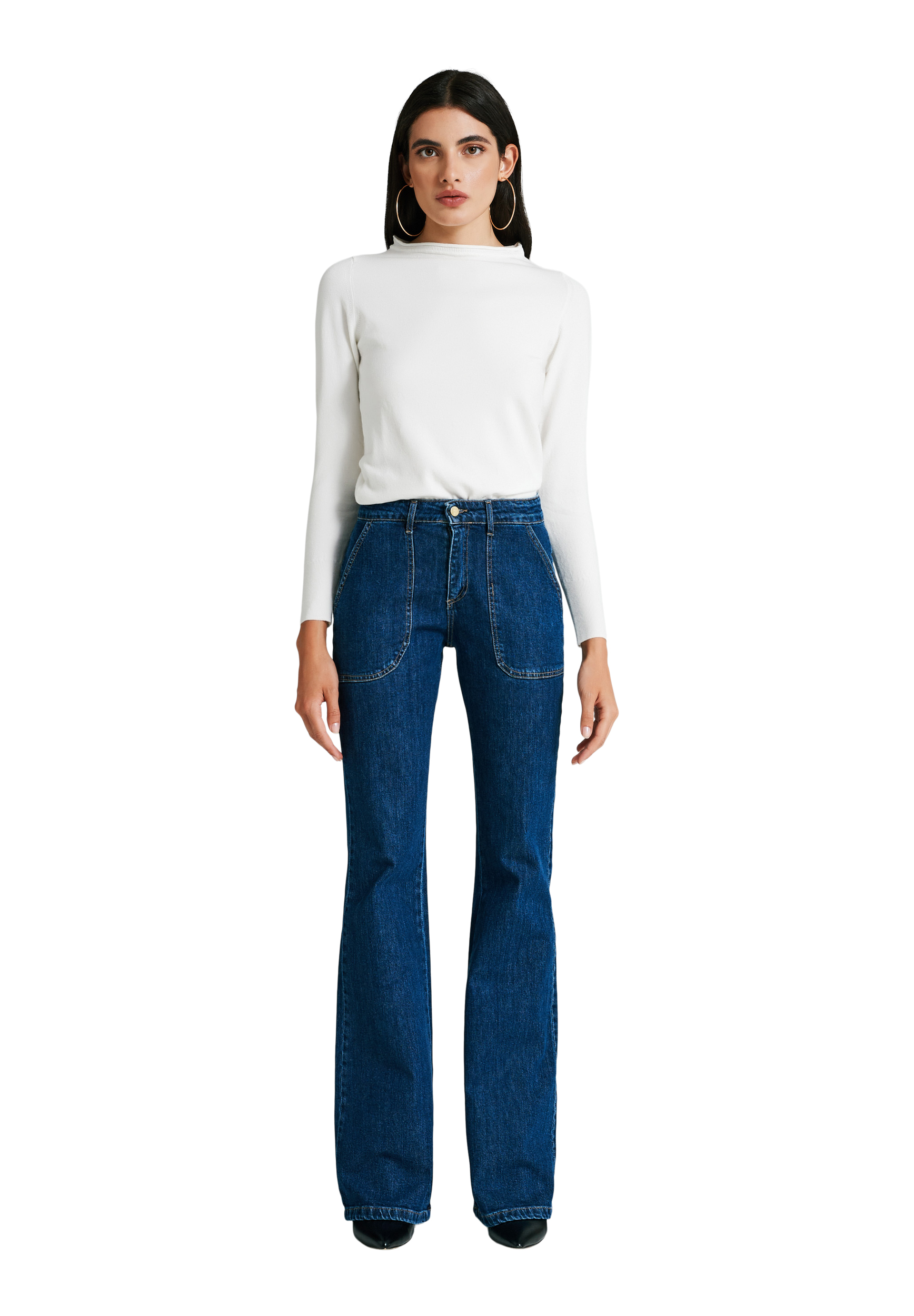 Jeans palazzo con tasconi
