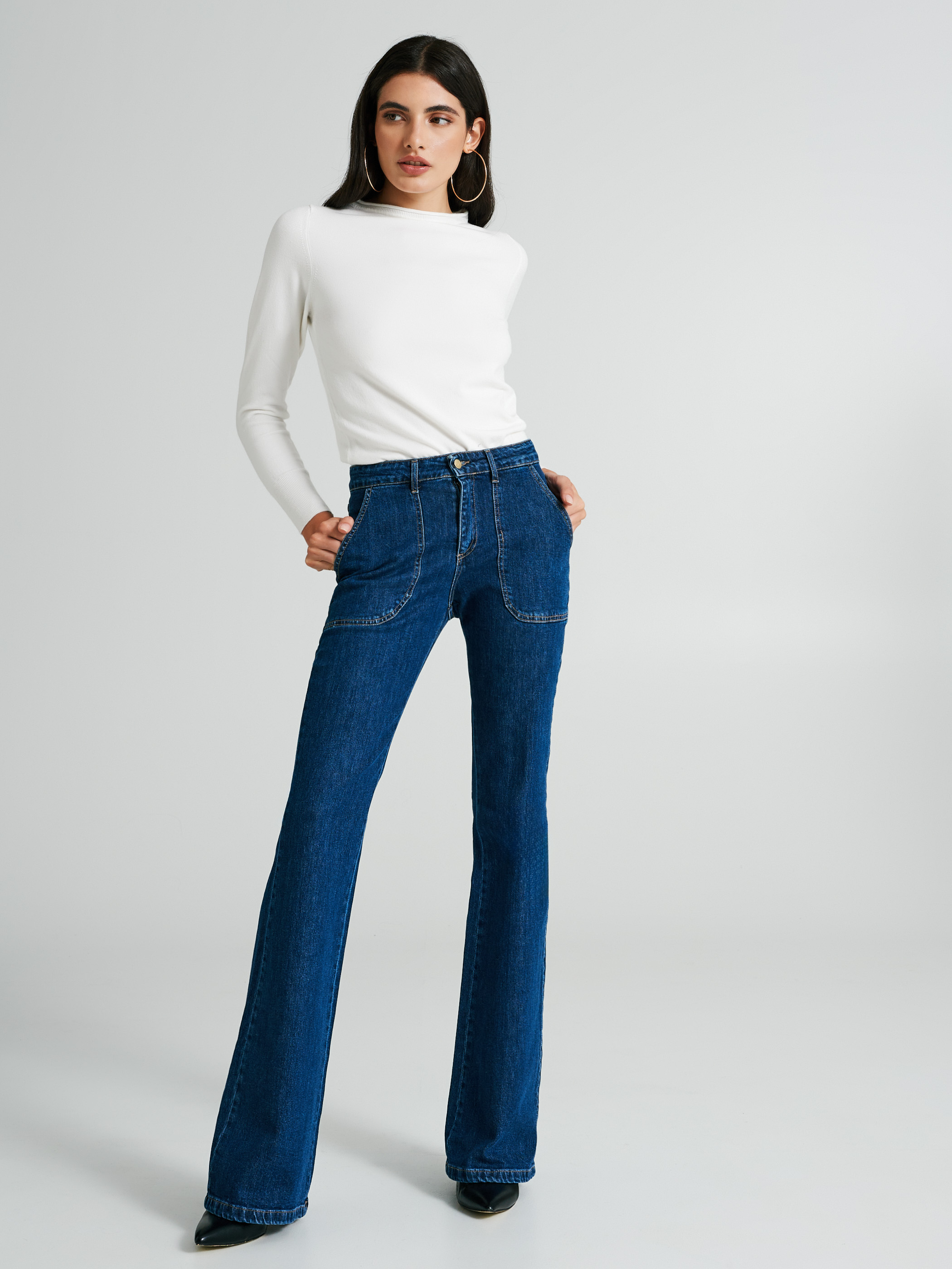 Palazzo jeans with pockets