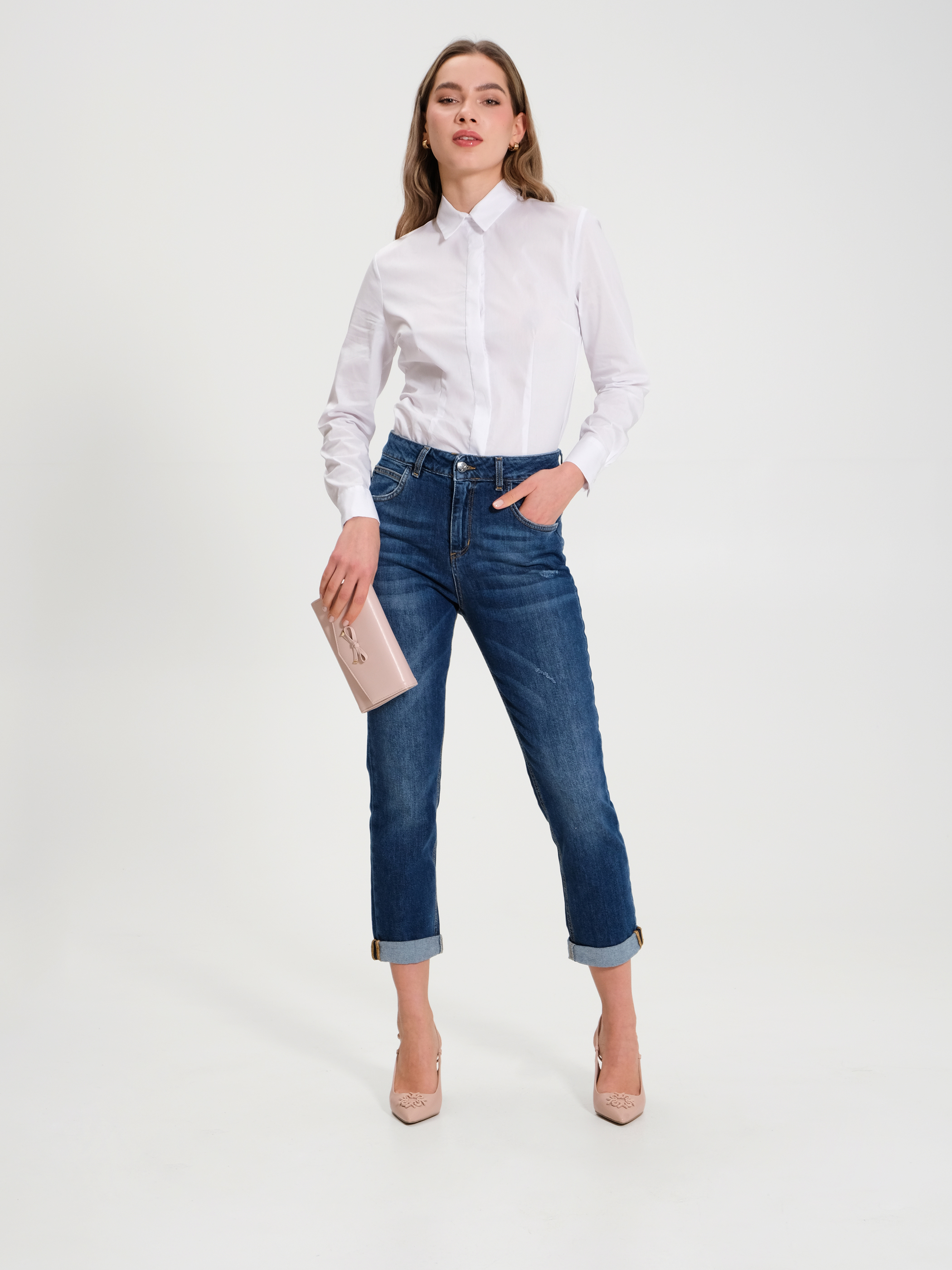 Jeans con risvolto