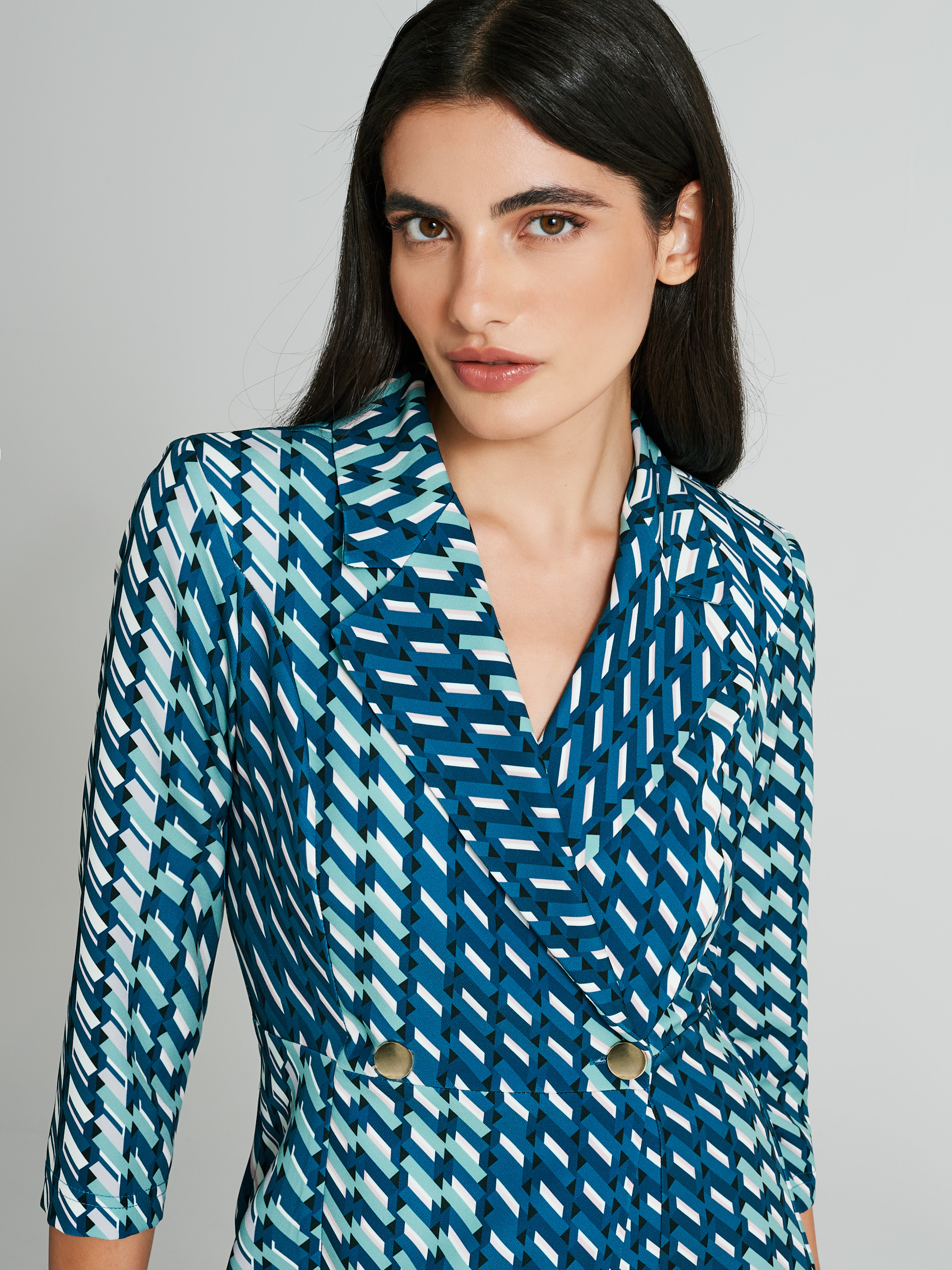 Geometric top print jacket