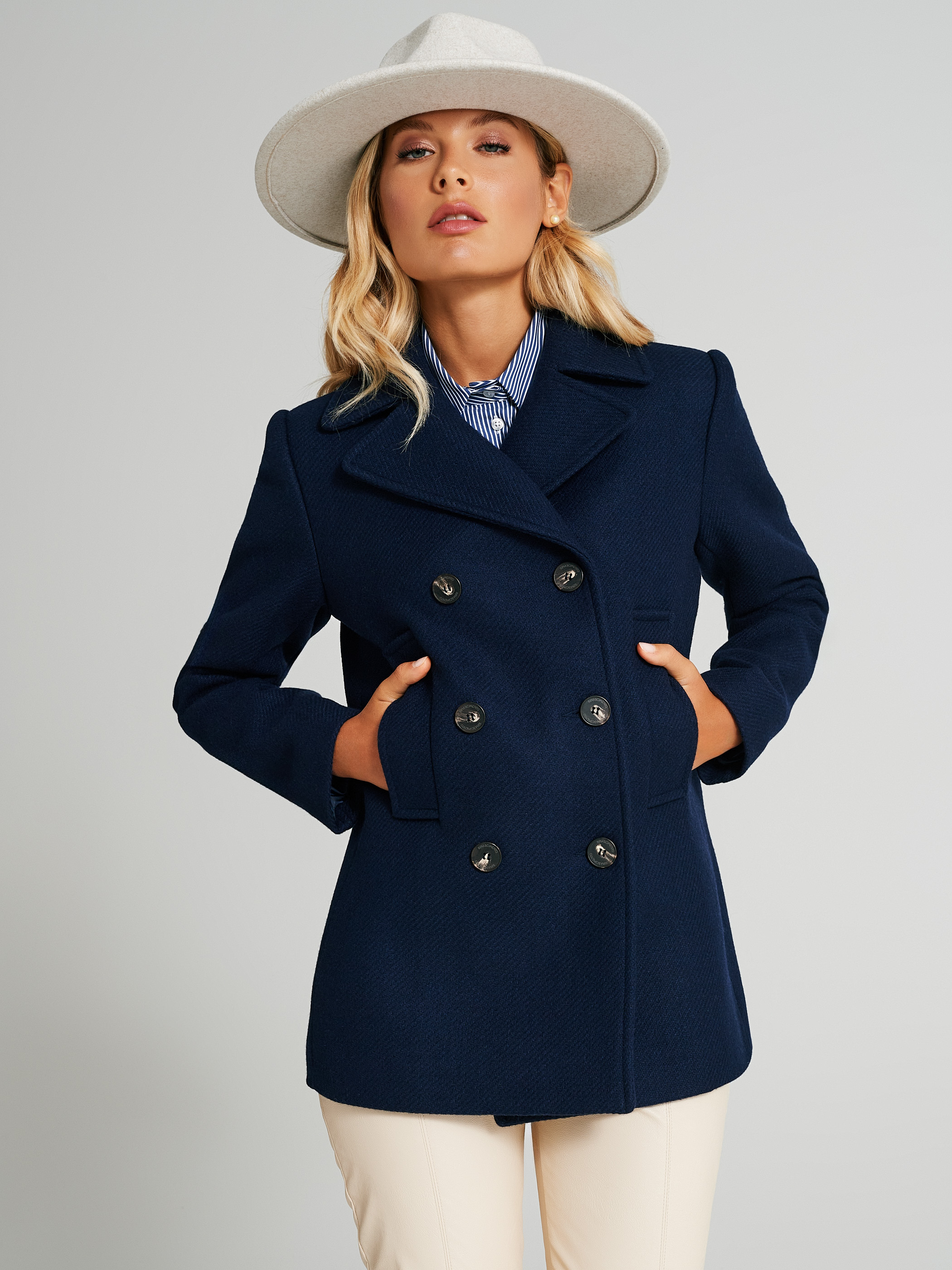 Cappotto corto doppiopetto