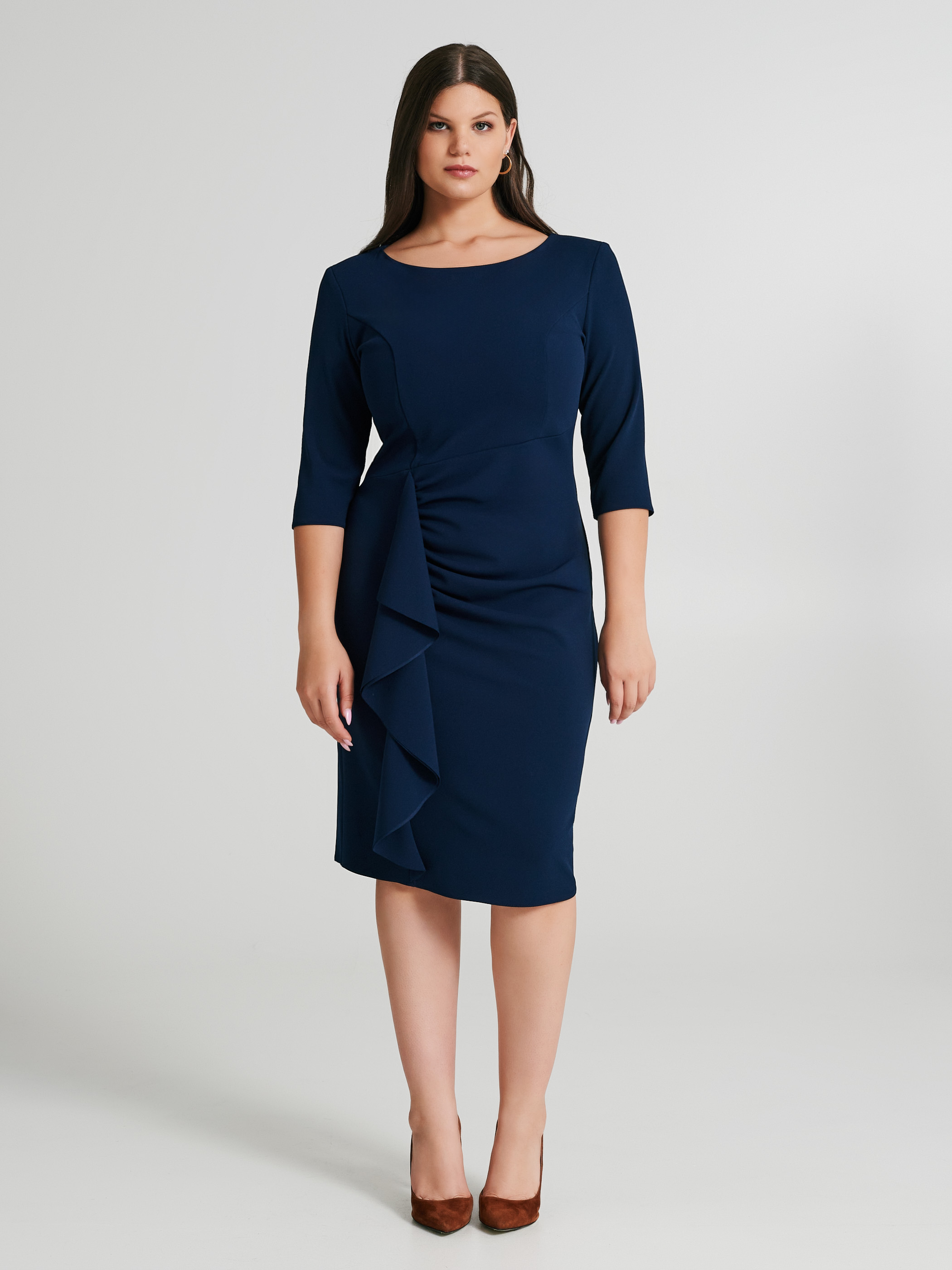 Abito tubino Curvy con arriccio
