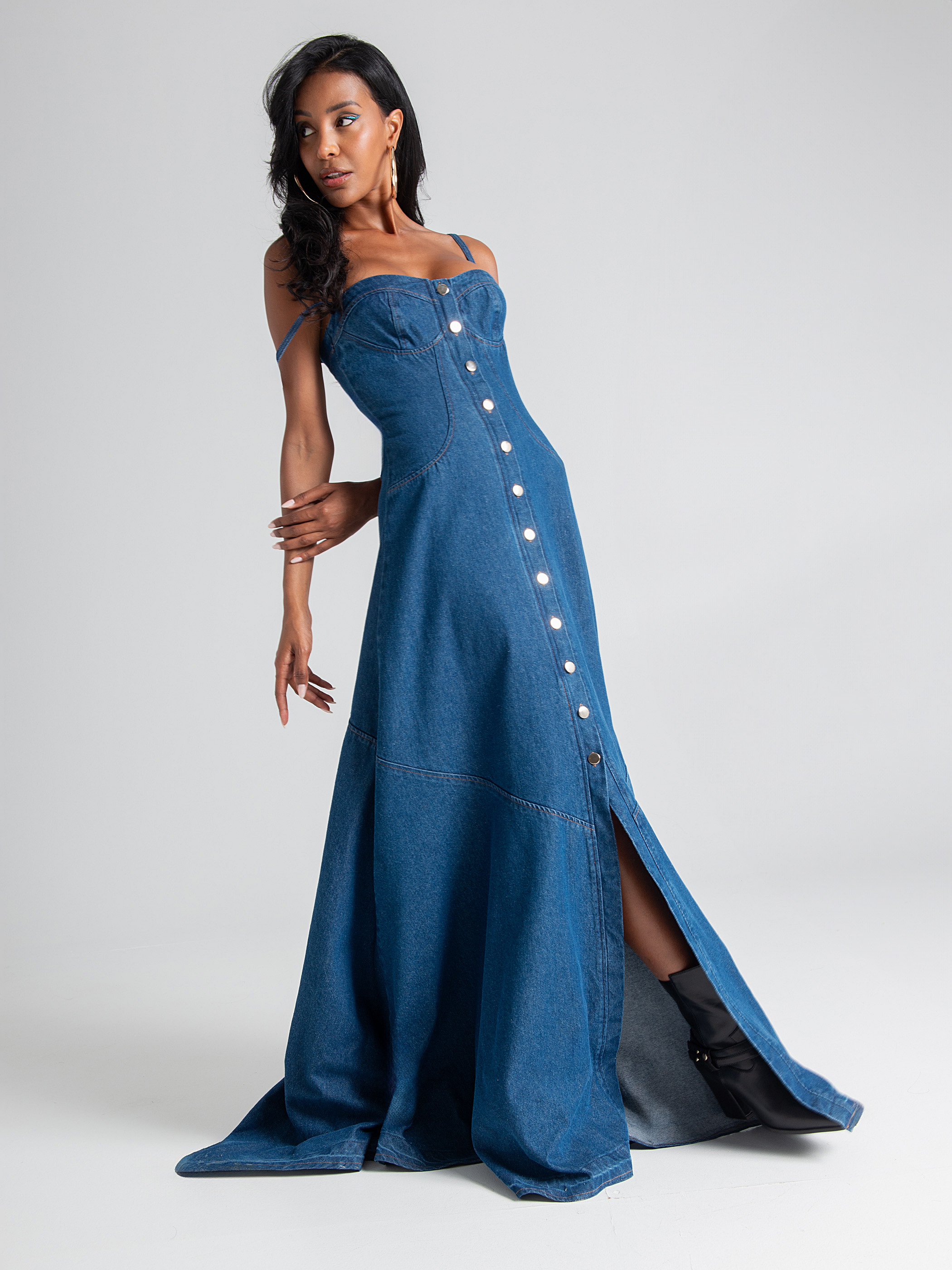 Formal hot sale denim dress