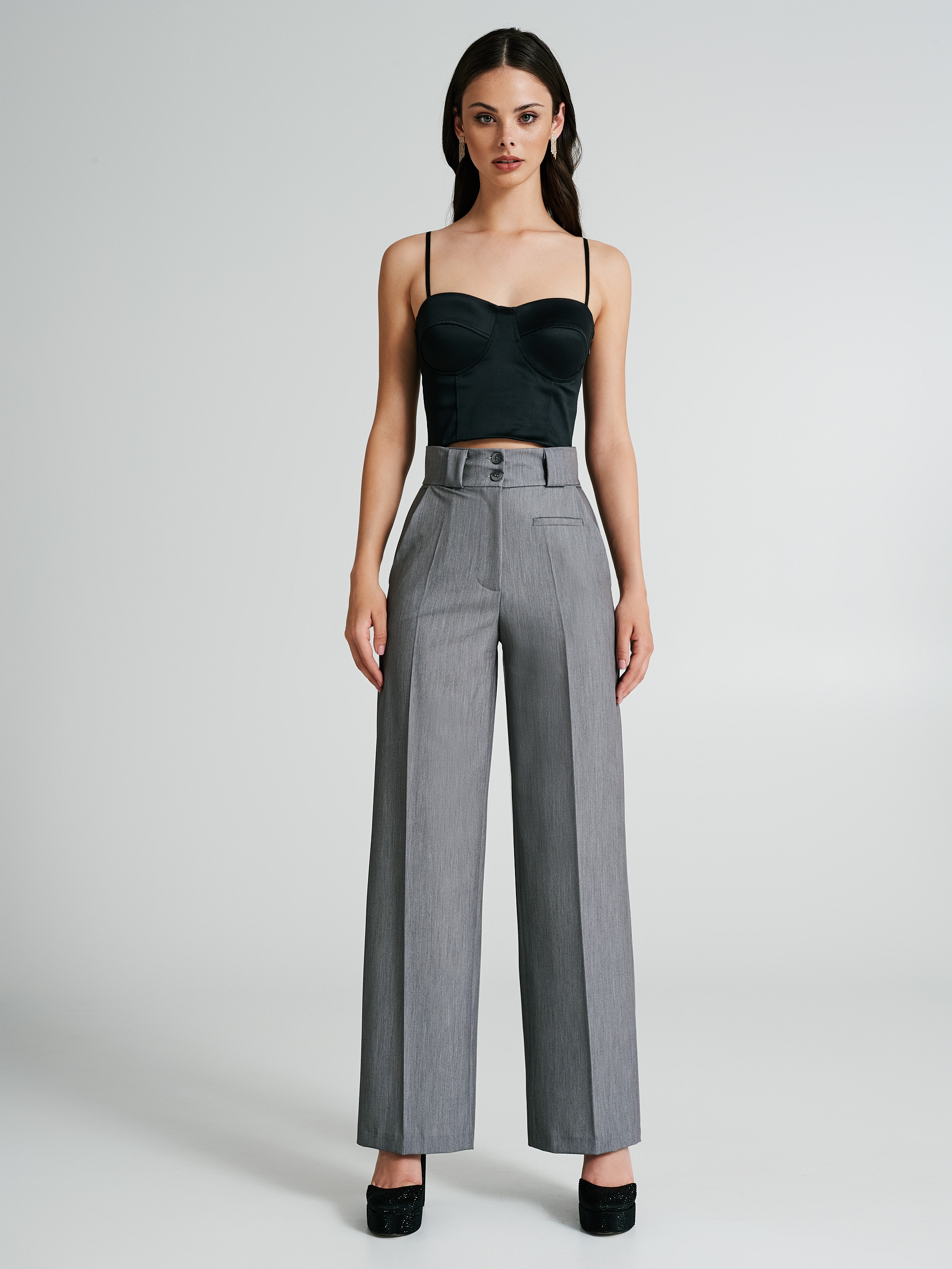 Pantalon palazzo double bouton