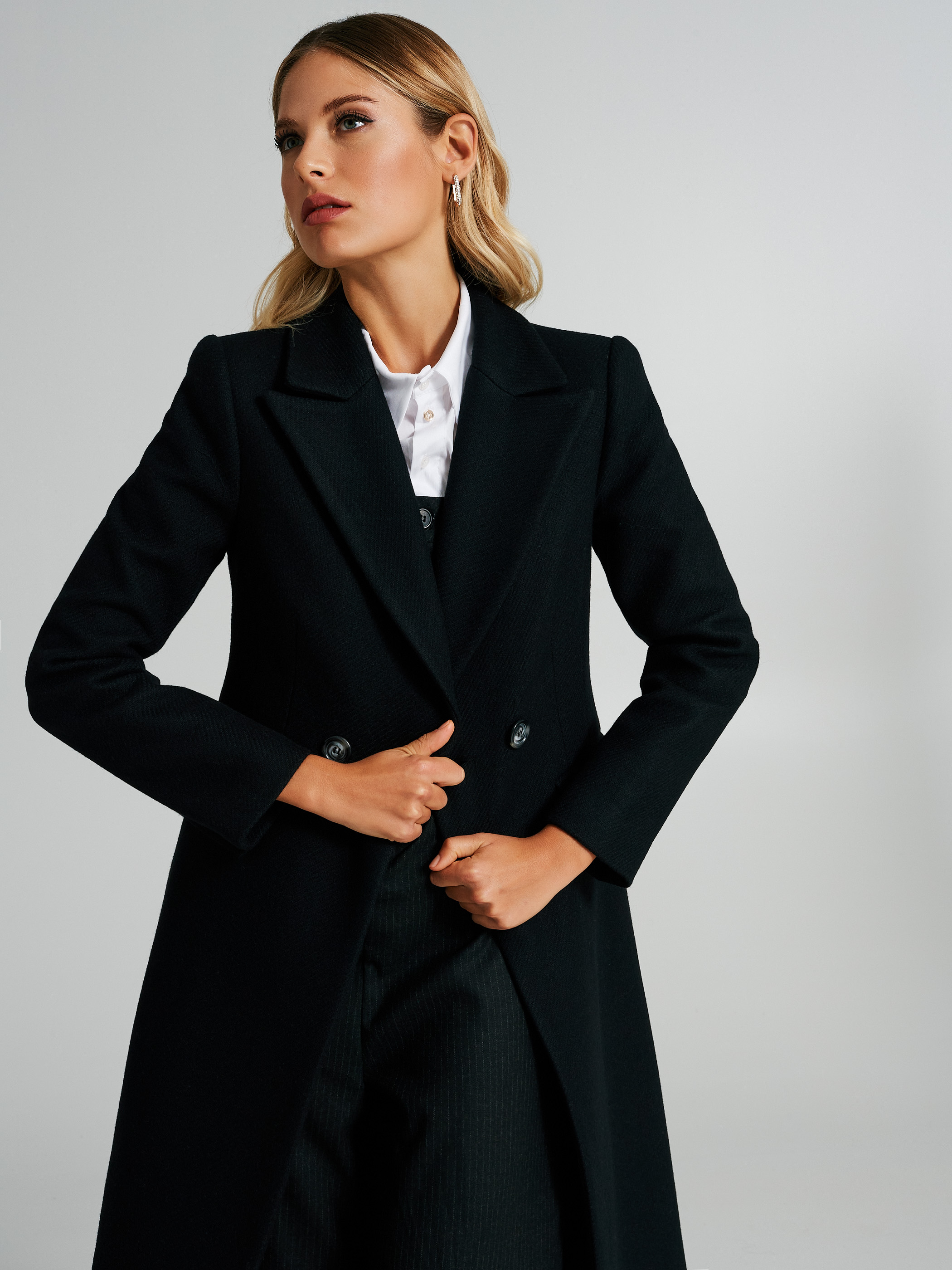 Long coat cheap with buttons