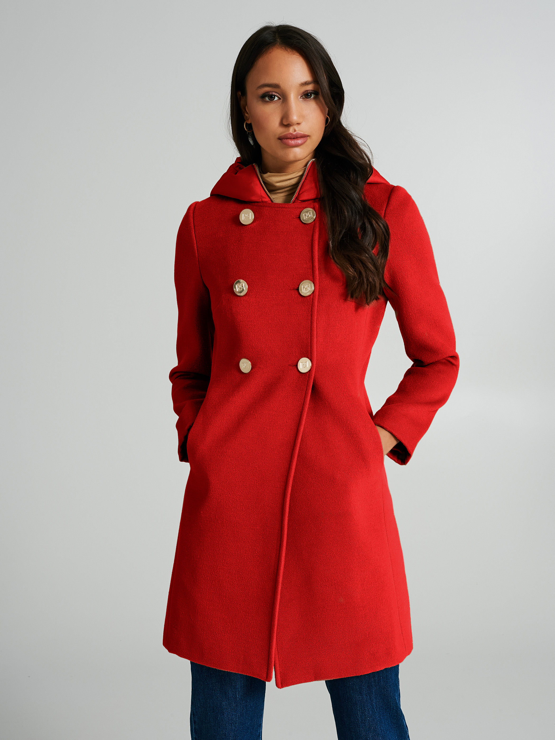 Double breasted deals red coat
