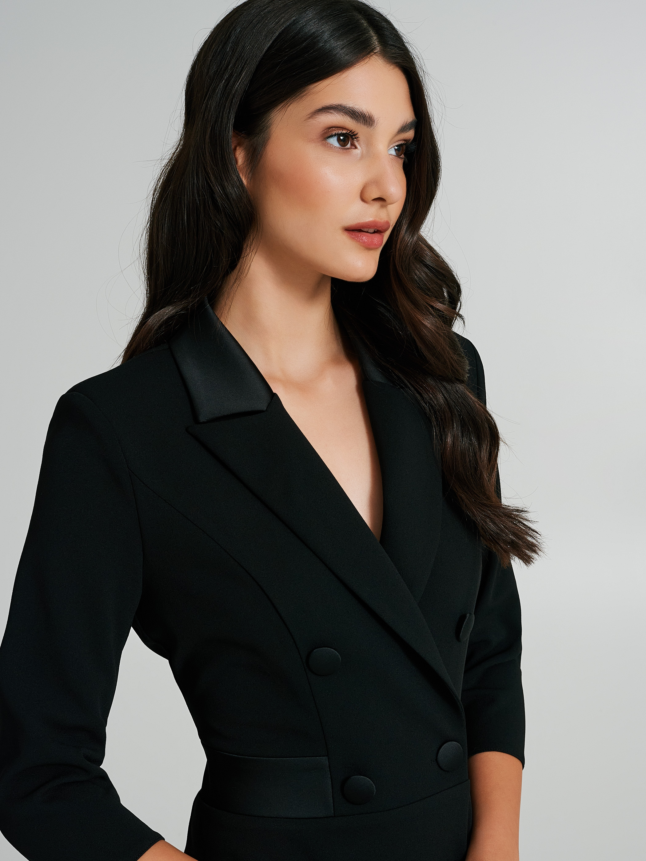 Double breasted jacket dress store