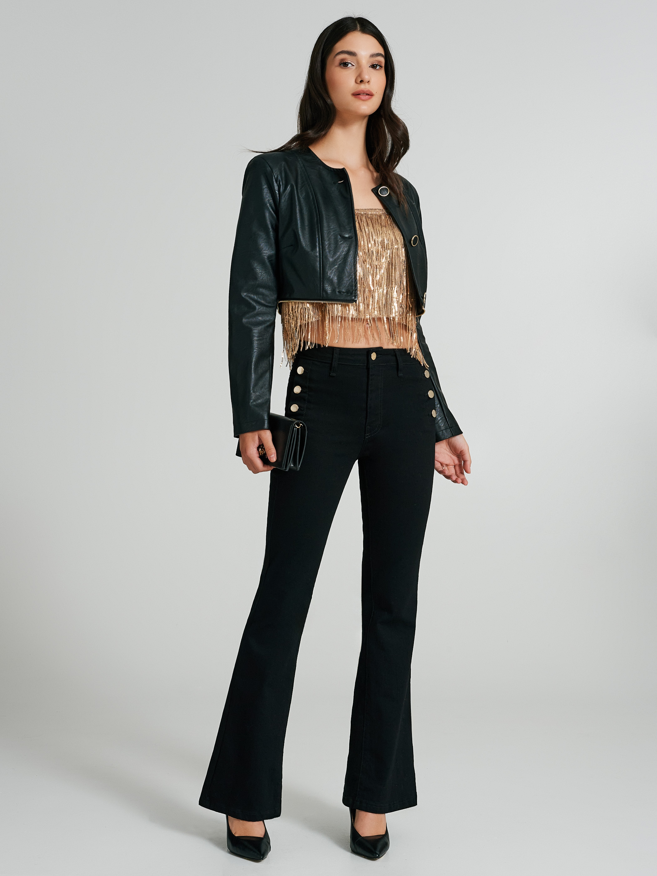 Jeans nero zampa hotsell