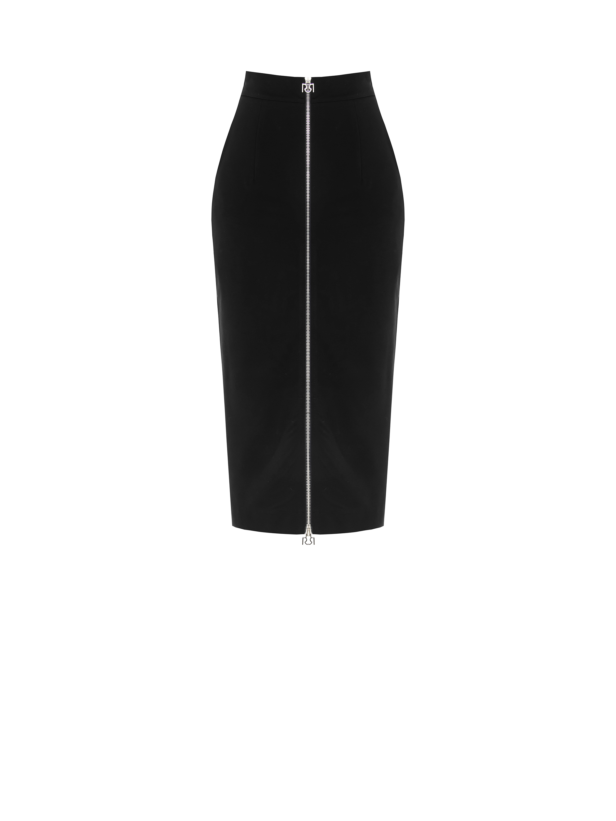 Black pencil hot sale skirt zipper front