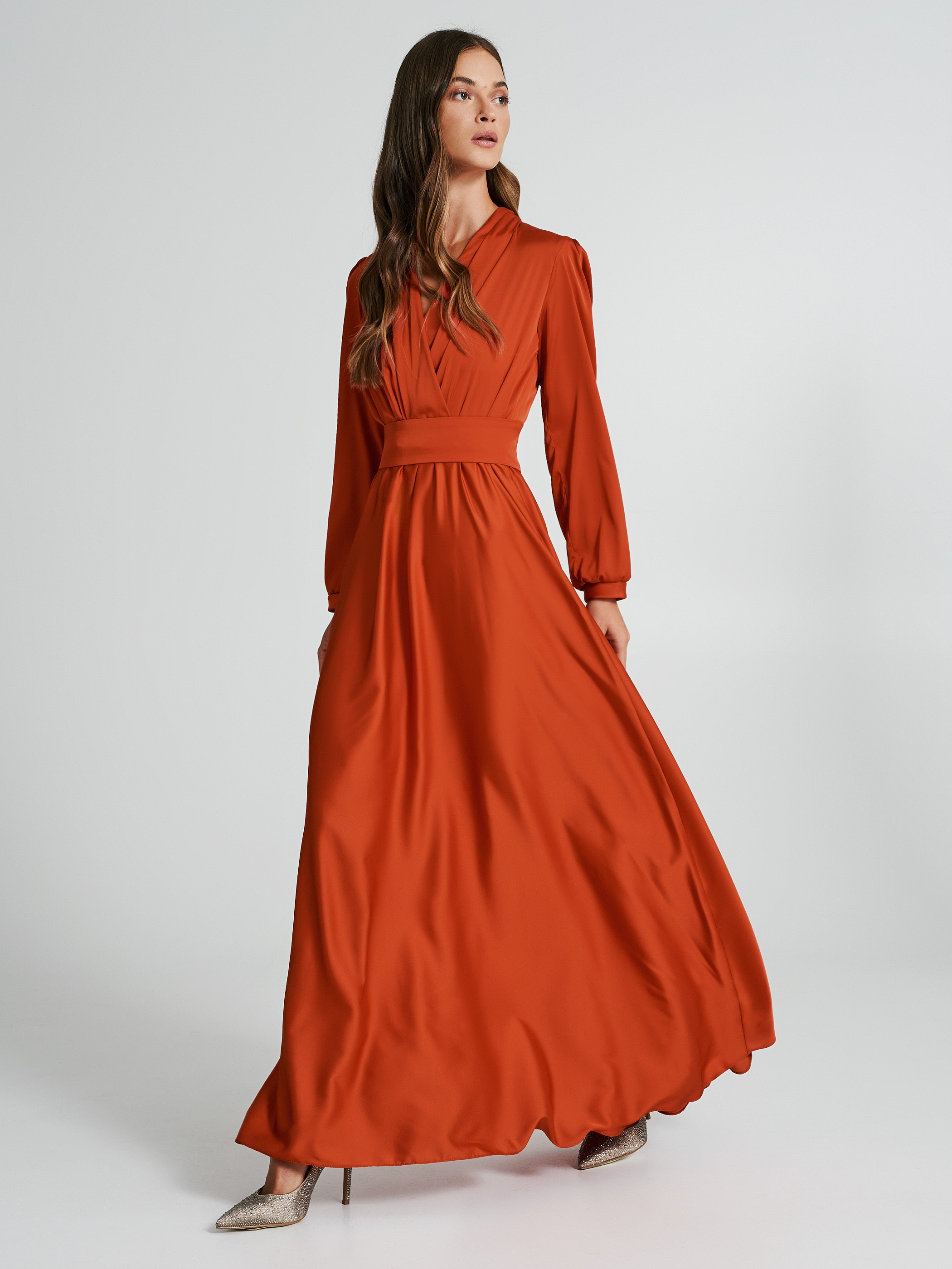 Abito lungo arancione new arrivals