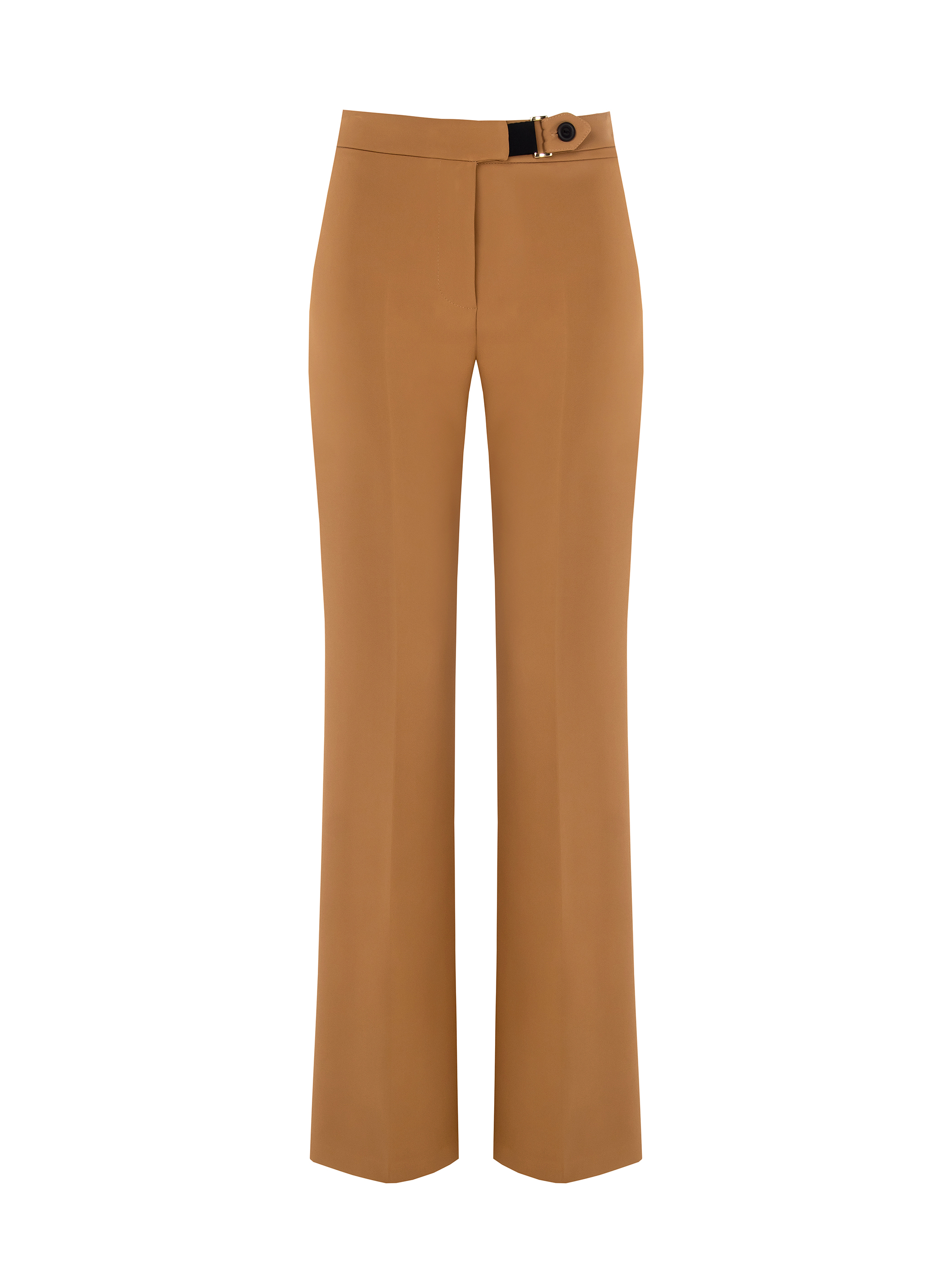 Pantalon droit avec petite bande de tissu la taille