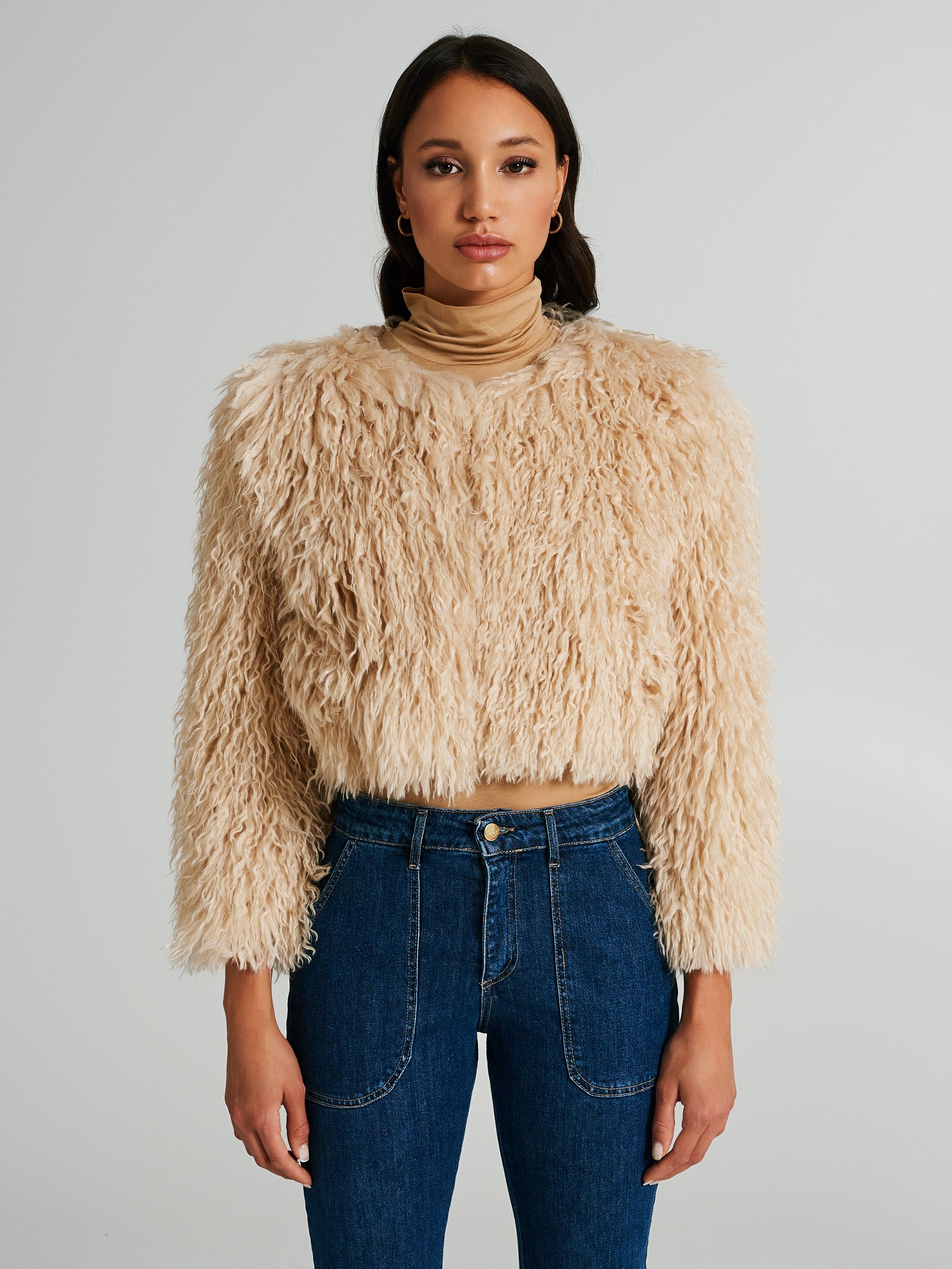 Fur cropped jumper hotsell