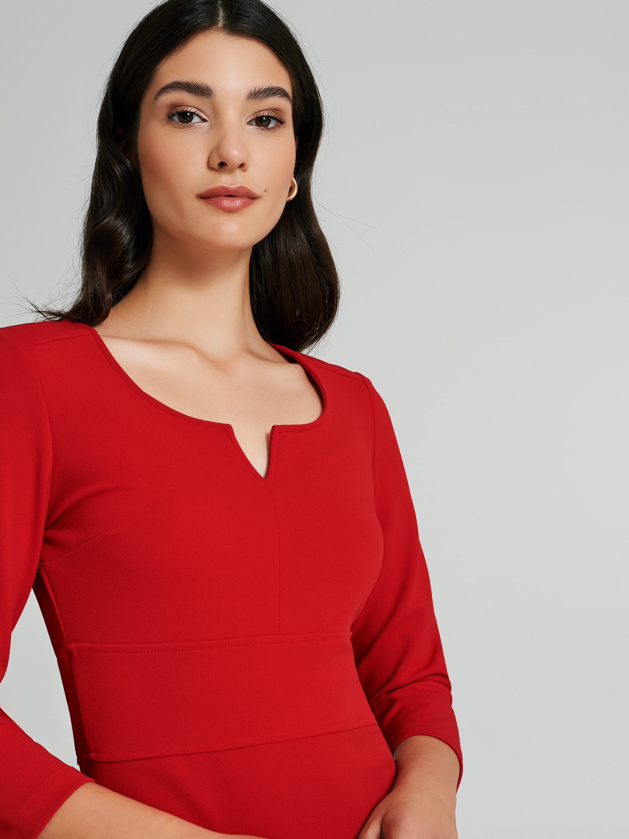 Tubino rosso maniche lunghe store