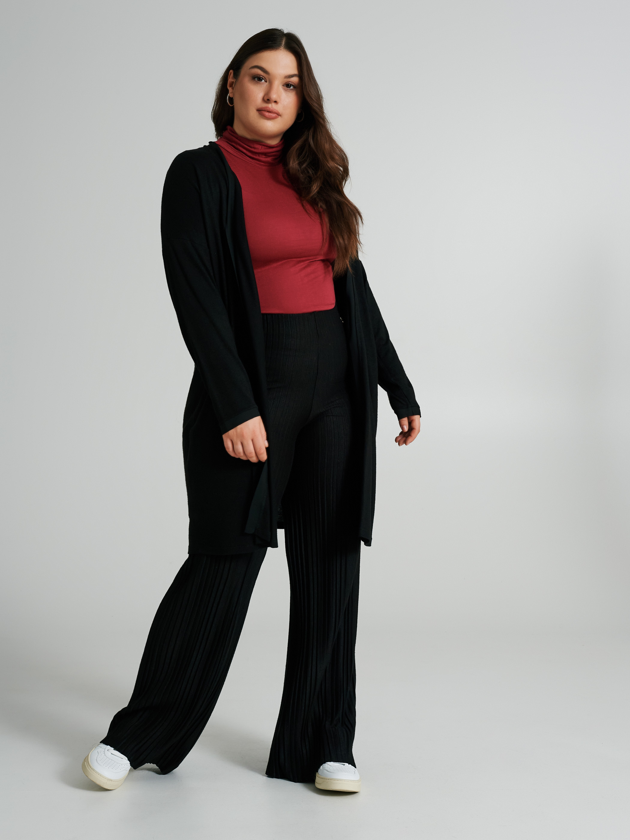 Pantaloni Curvy dritto pliss
