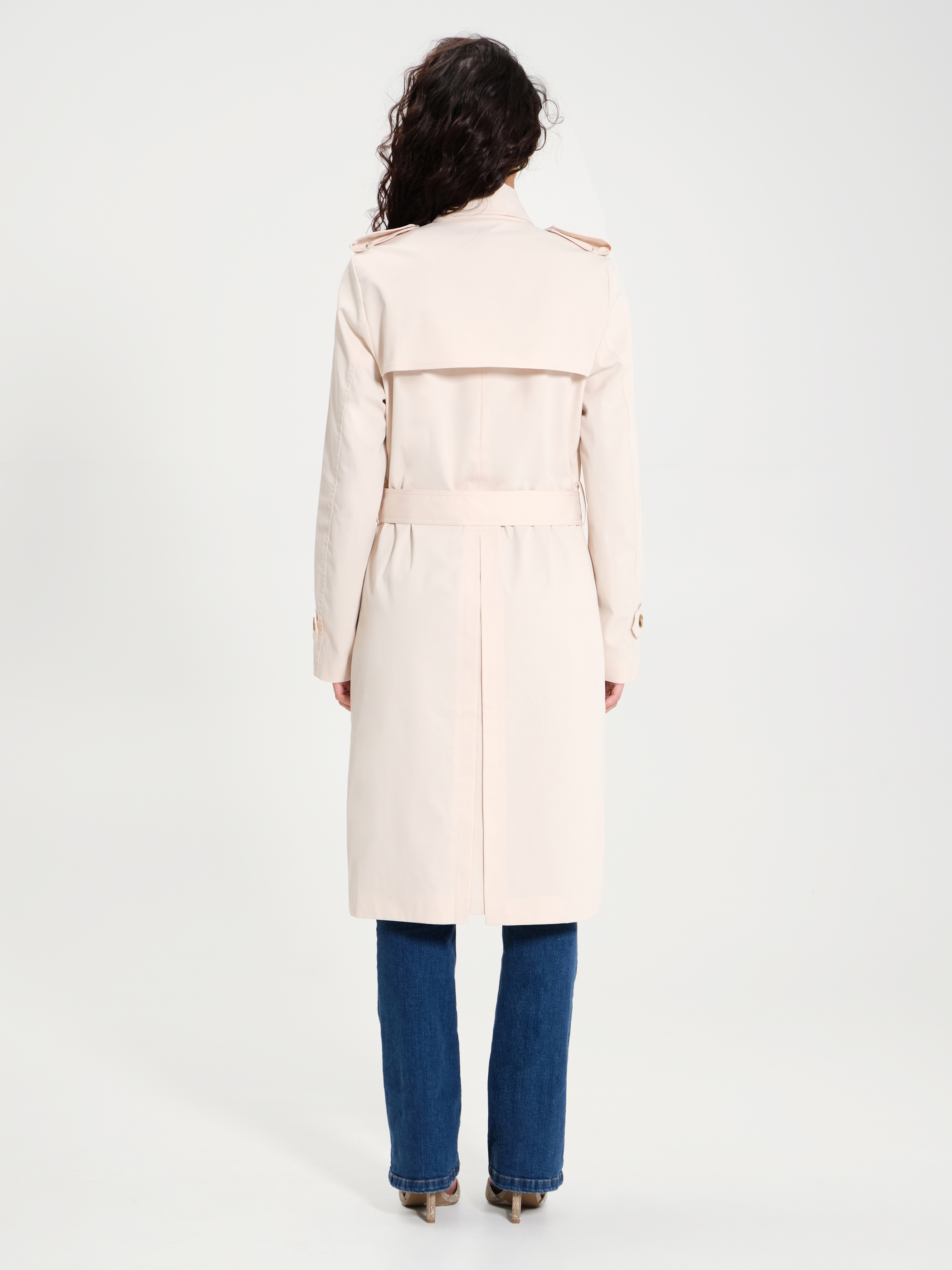 Double-breasted trench coat with belt | Rinascimento