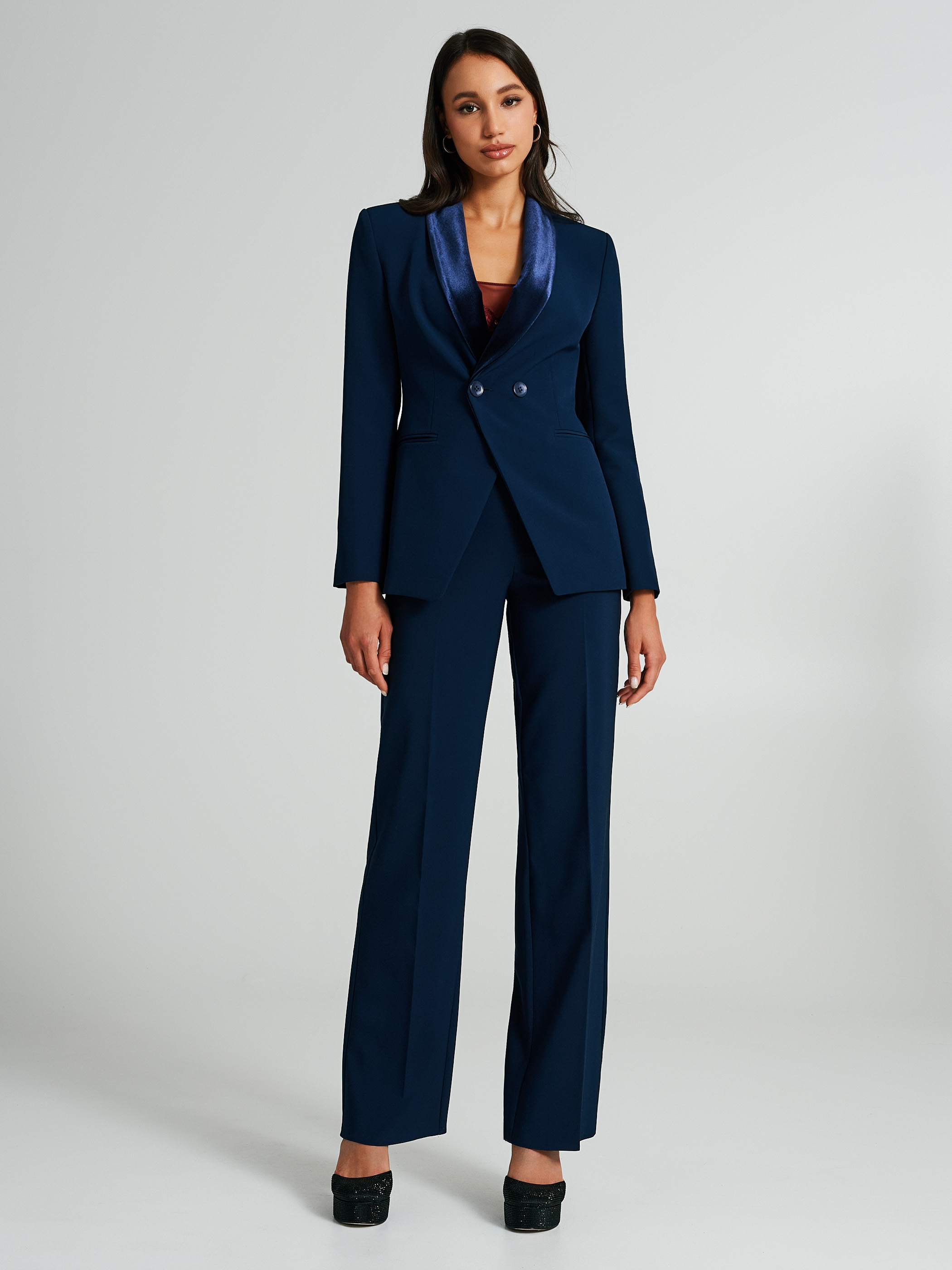 Tailleur new arrivals velluto blu