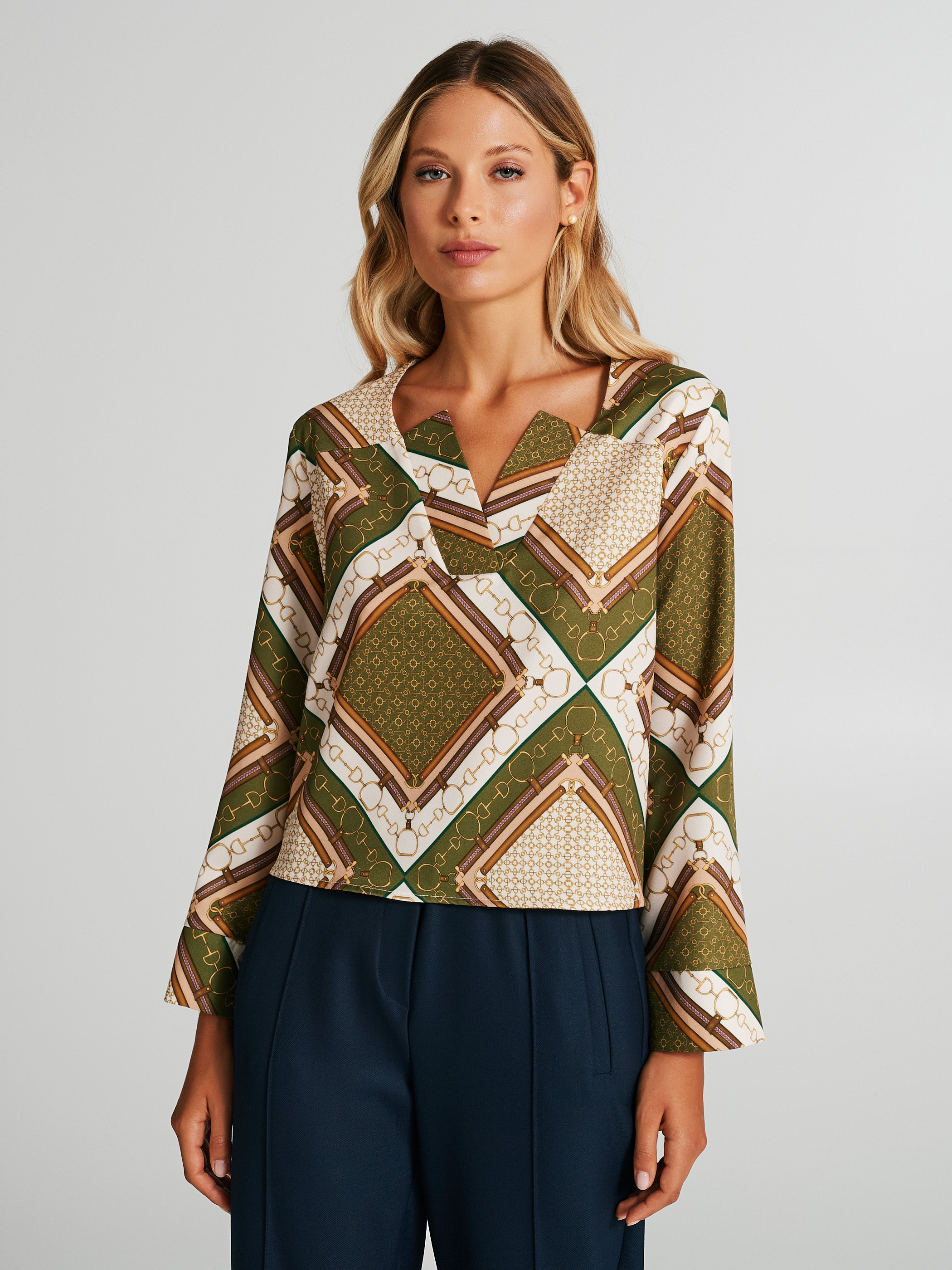 Bluse mit geometrischem Muster