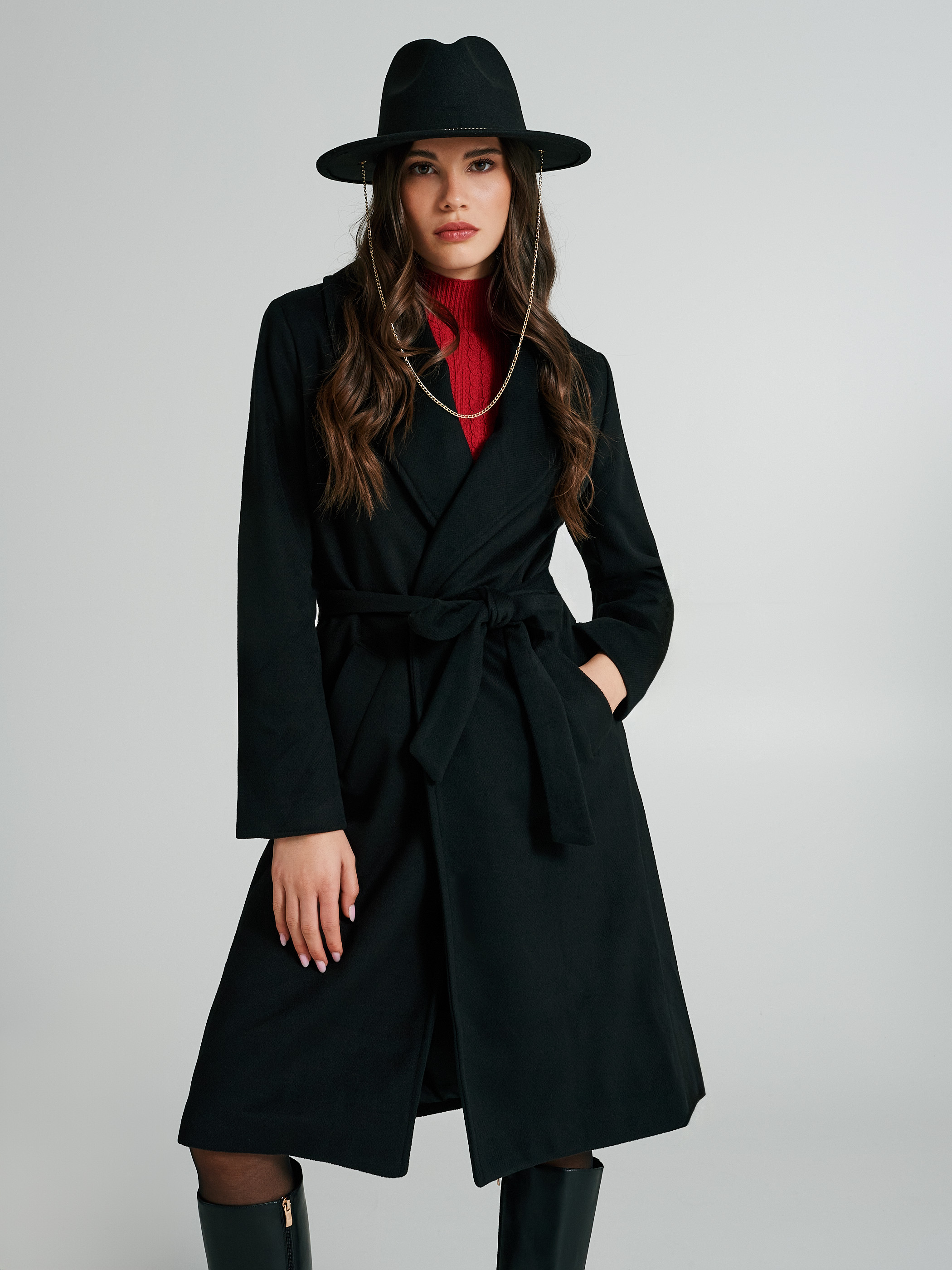 Black fitted coat 2025