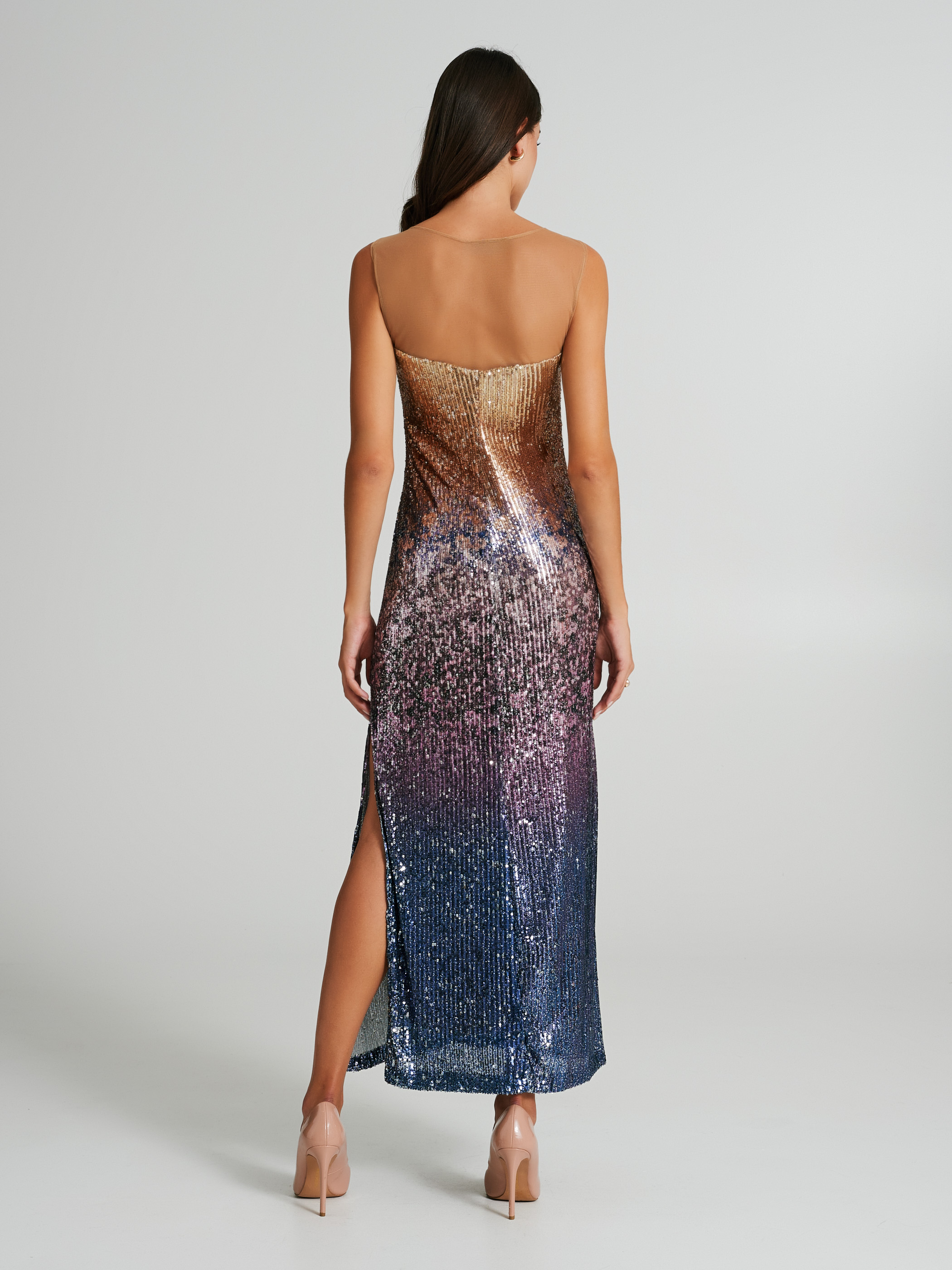 Vestido lentejuelas multicolor sales