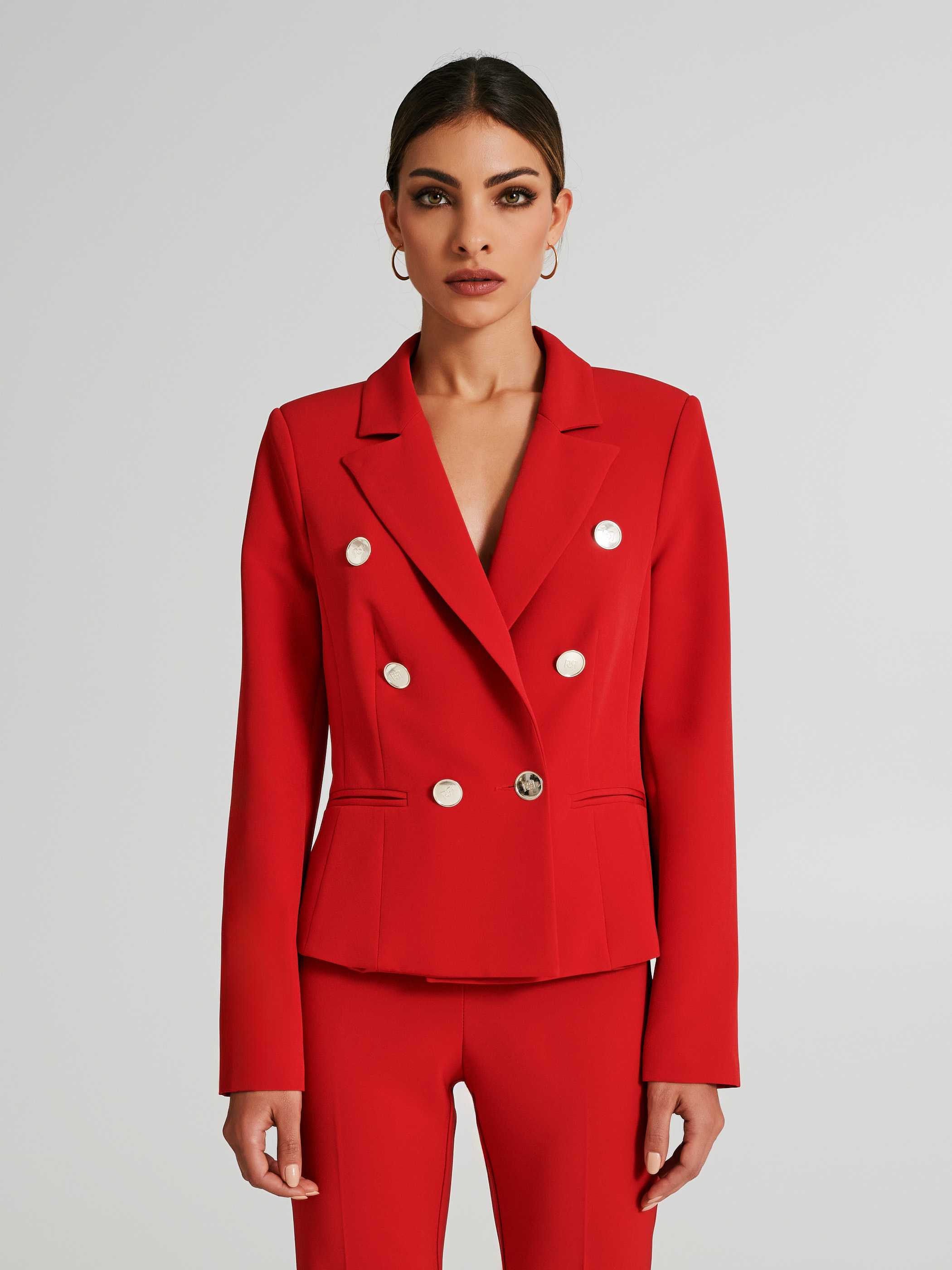 Fitted double breasted jacket with 6 buttons