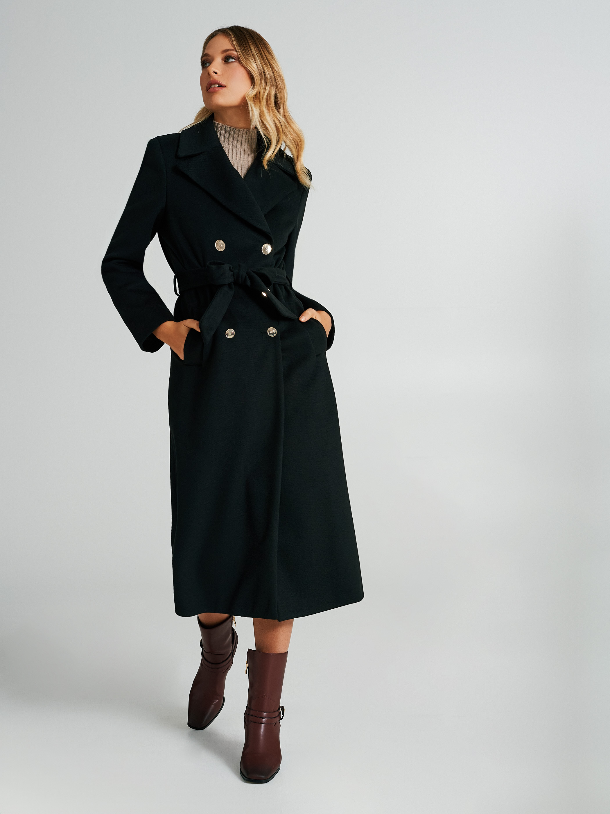 Double breasted shop coat long
