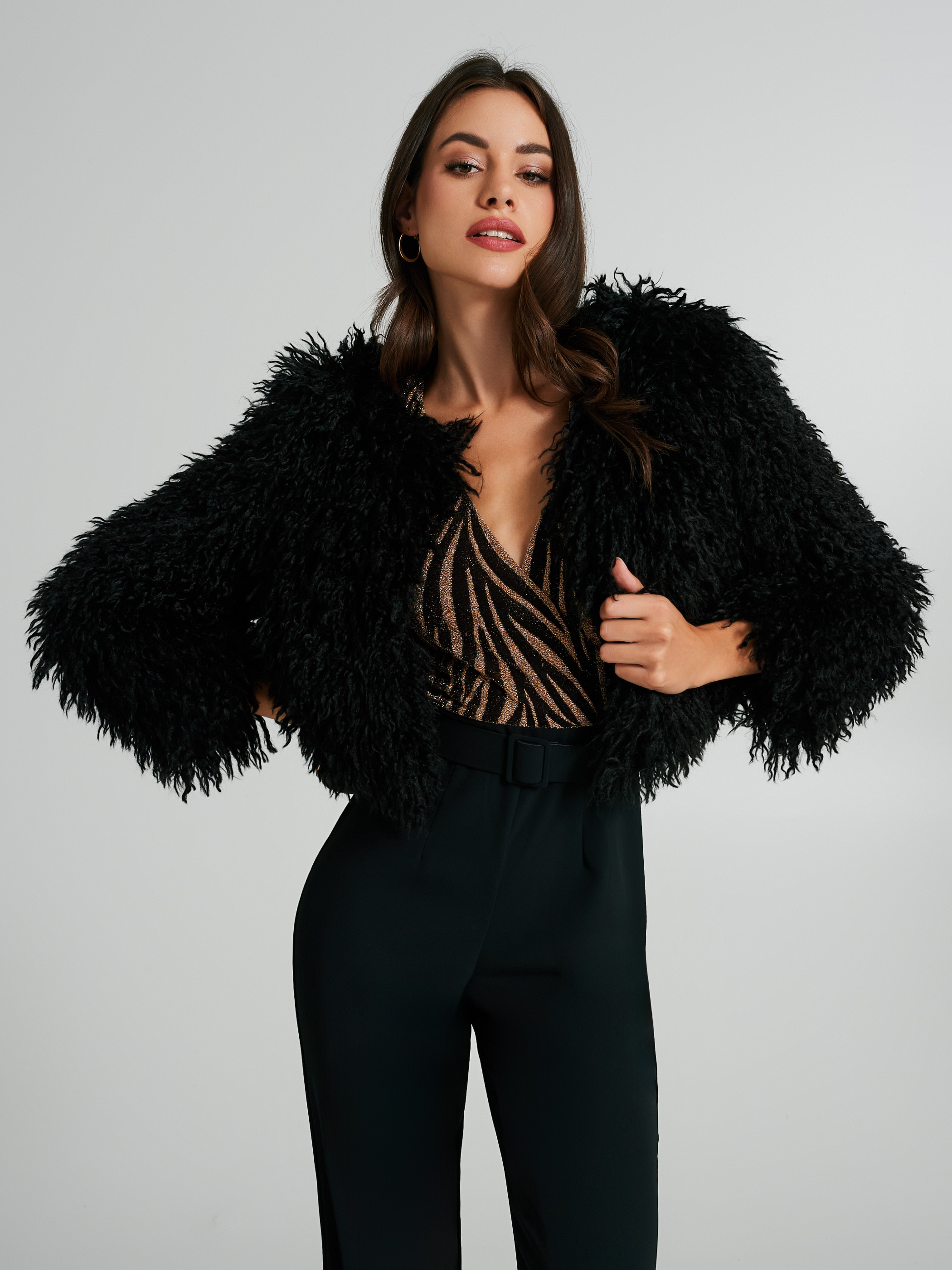 Tuta stampa animalier in lurex