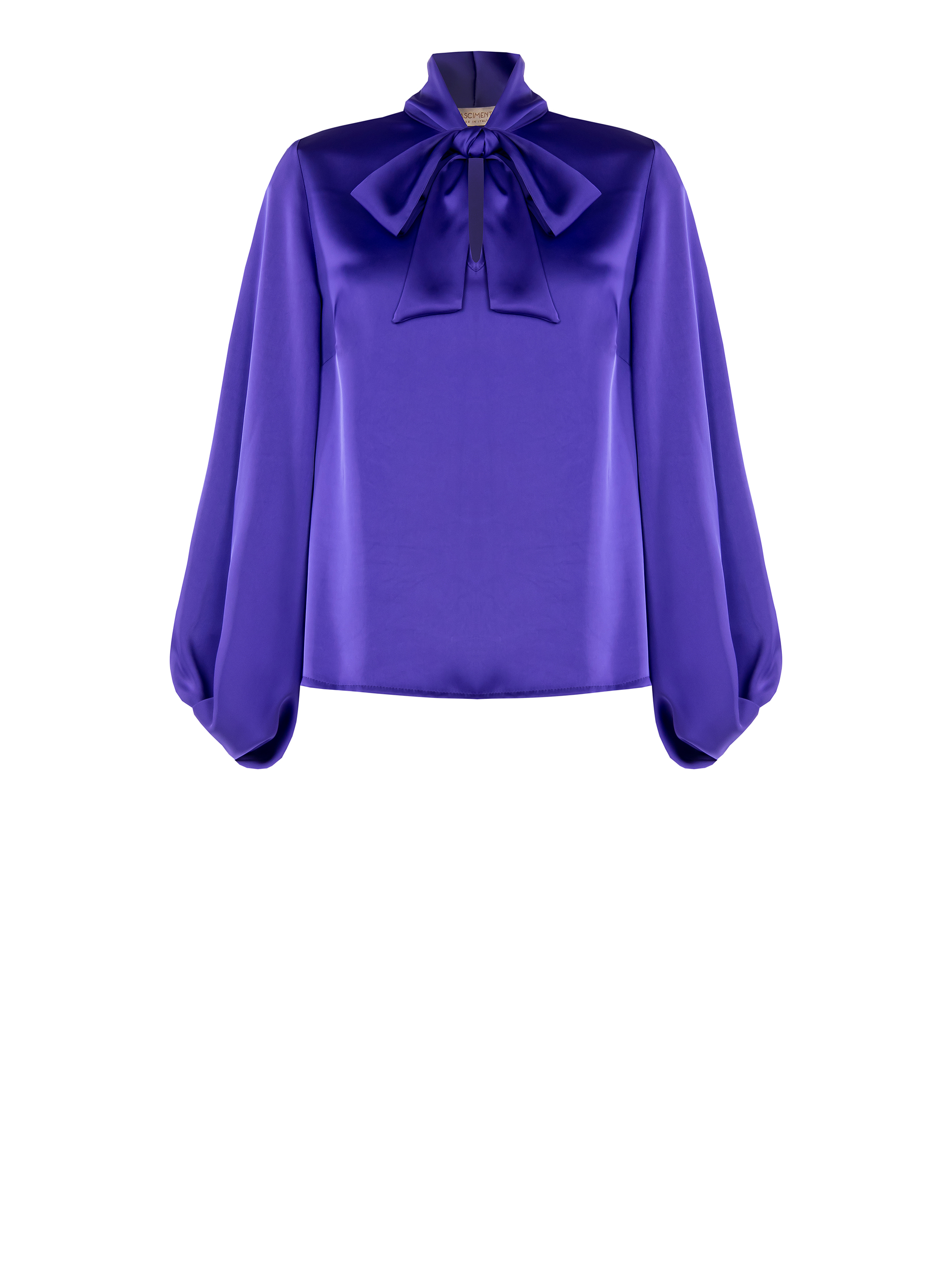 Blusa in raso con fiocco