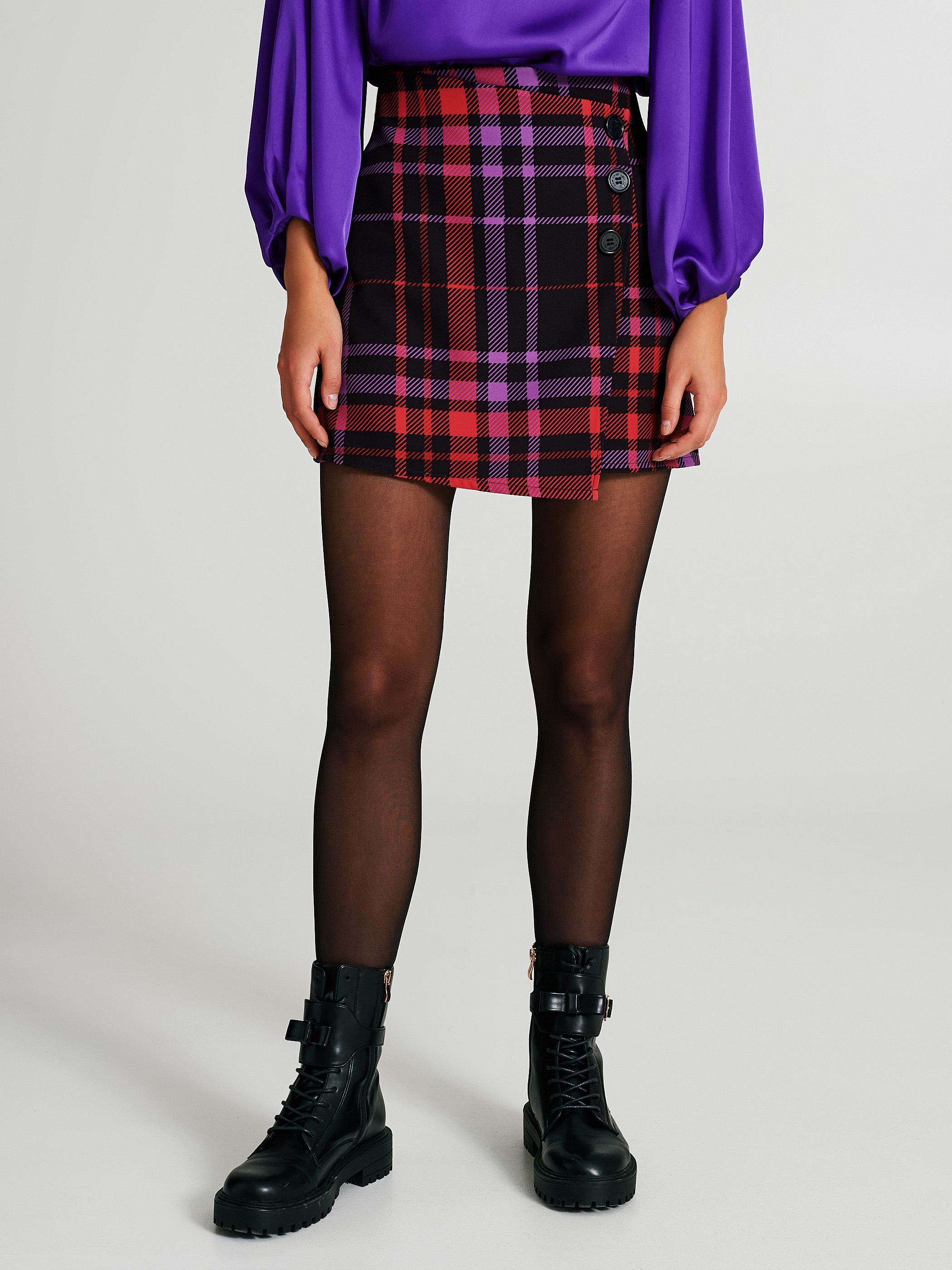 Checkered vinyl skirt top